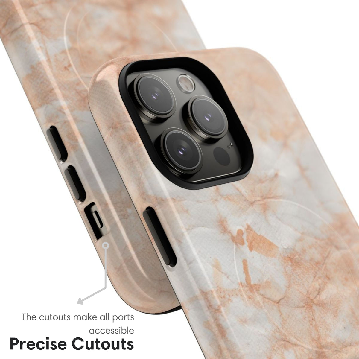 Light Orange Marble MagSafe Tough Case - Classy Cases - Phone Case - iPhone 17 - Glossy -