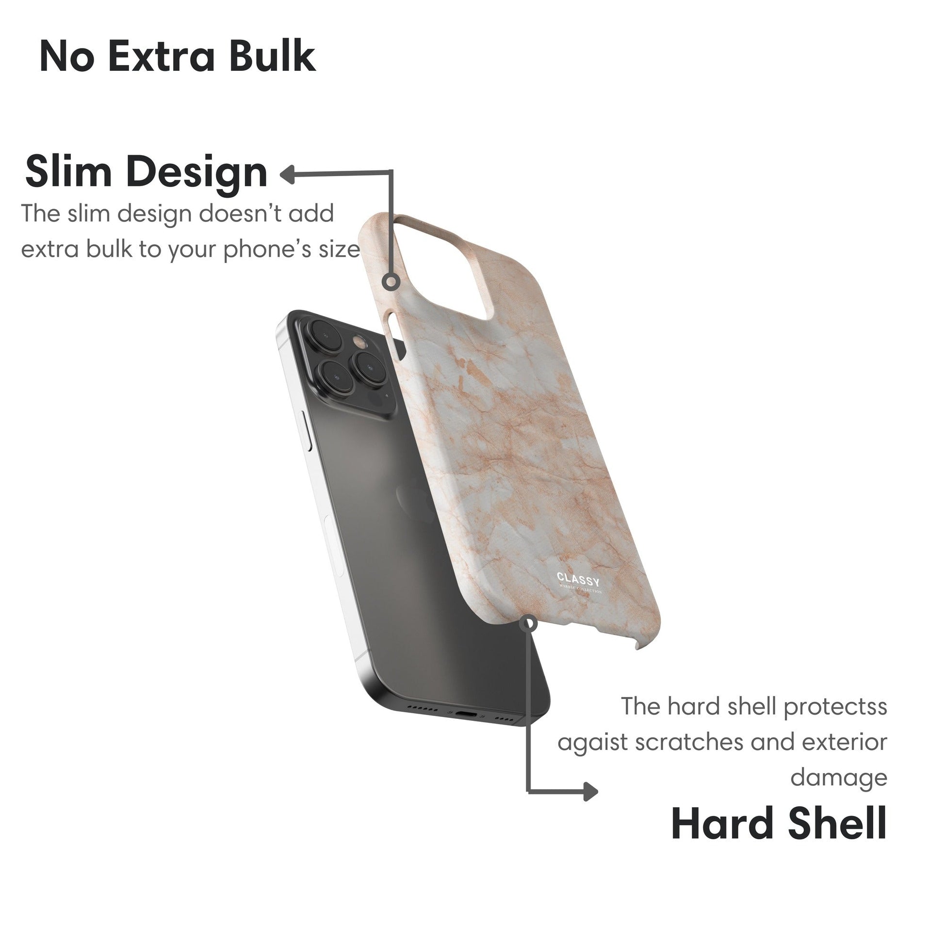Light Orange Marble Snap Case - Classy Cases - Phone Case - iPhone 17 - Glossy - 