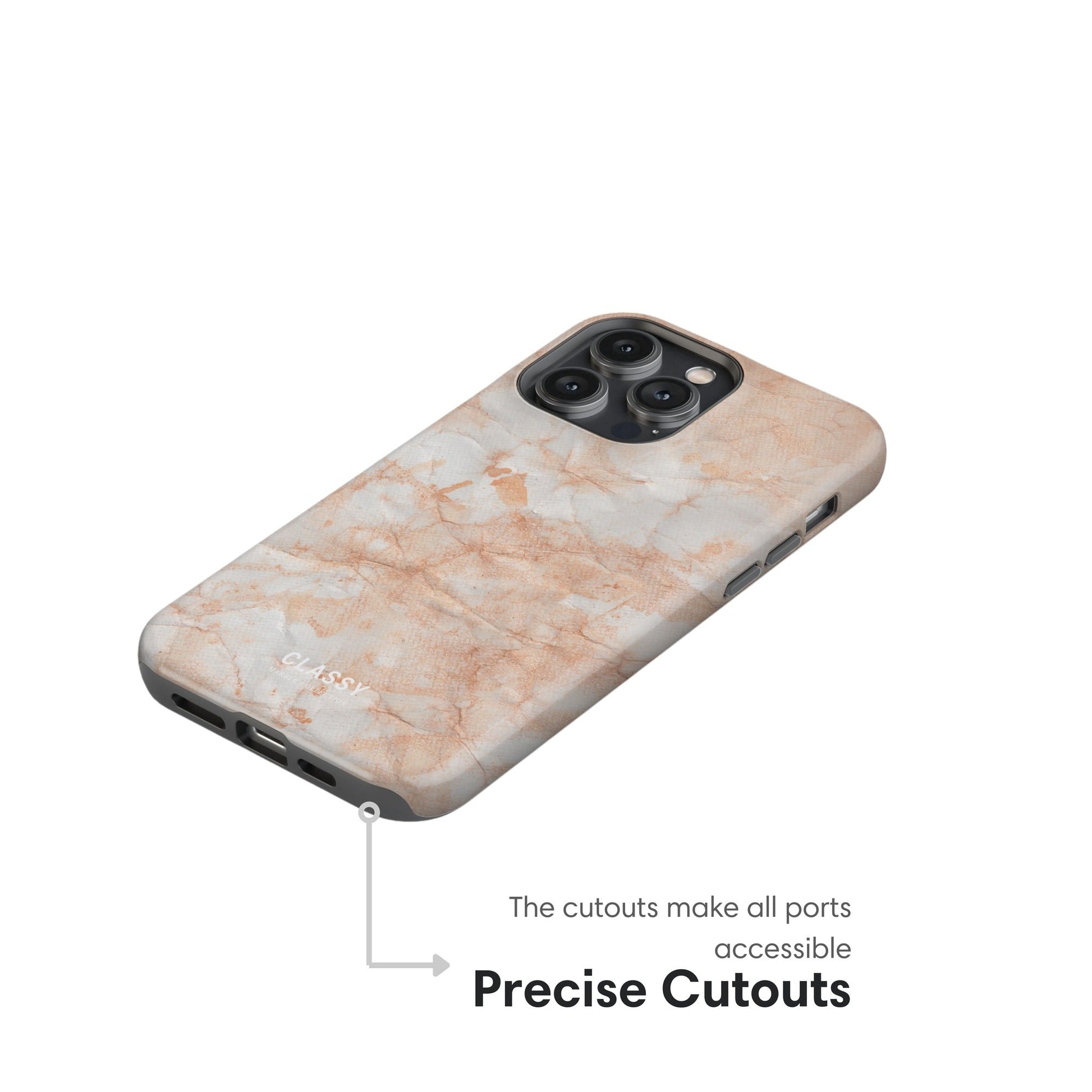Light Orange Marble Tough Case - Classy Cases - Phone Case - iPhone 17 - Glossy - 