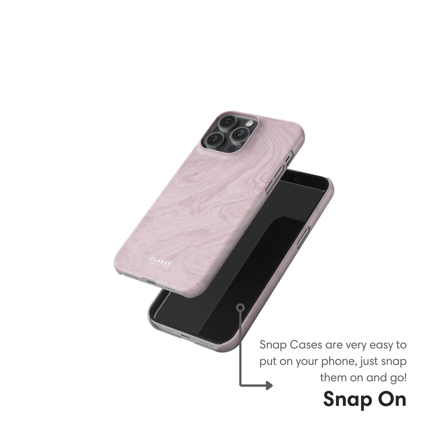 Light Pink Marble Snap Case - Classy Cases - Phone Case - iPhone 17 - Glossy - 