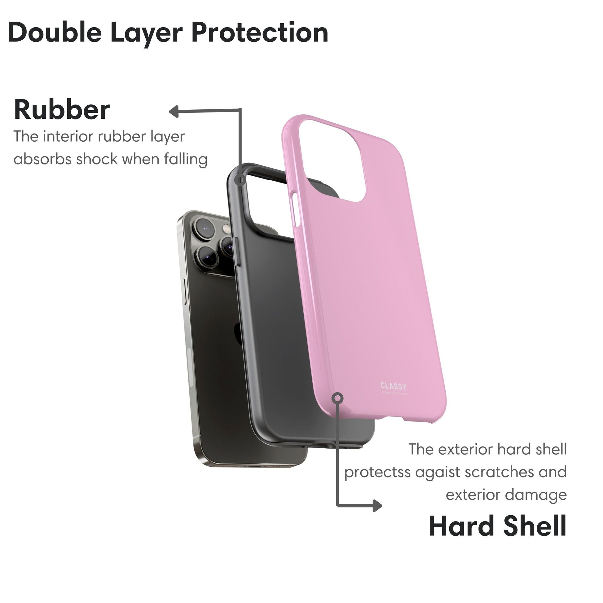 Light Pink Tough Case - Classy Cases - Phone Case - iPhone 17 - Glossy - 