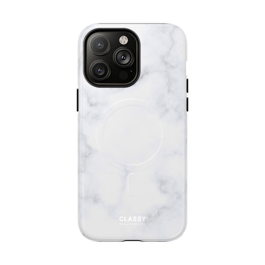 Light White Marble MagSafe Tough Case - Classy Cases - Phone Case - iPhone 17 - Glossy -