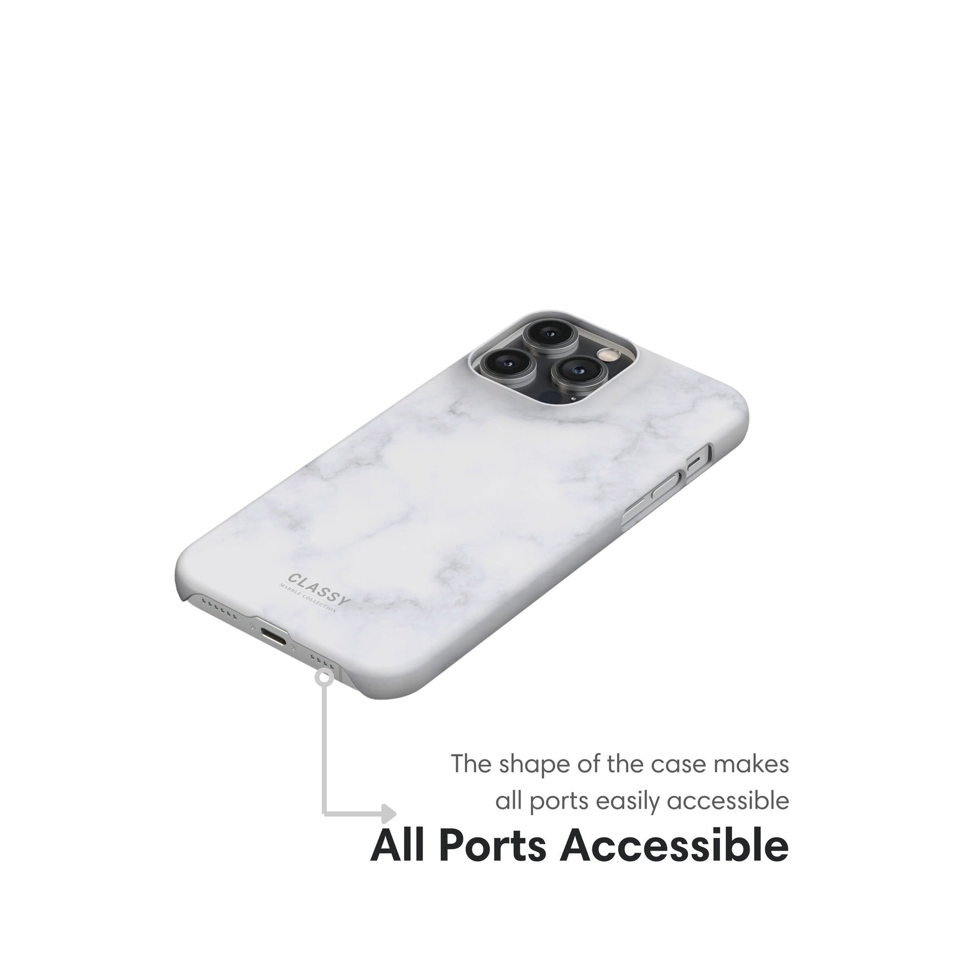 Light White Marble Snap Case - Classy Cases - Phone Case - iPhone 17 - Glossy - 