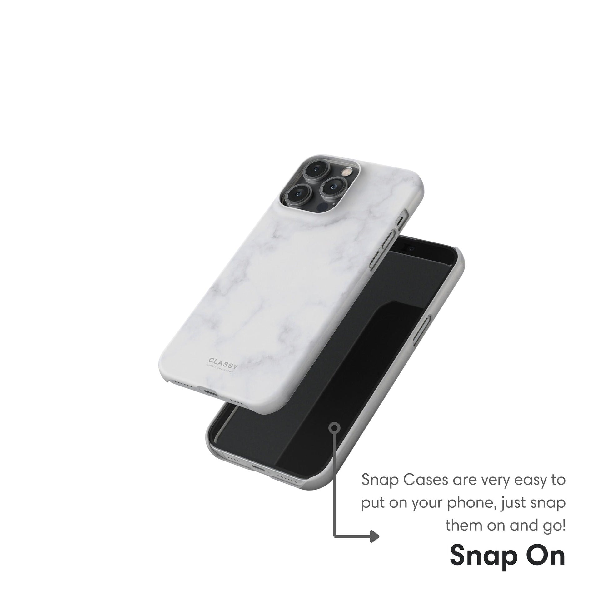 Light White Marble Snap Case - Classy Cases - Phone Case - iPhone 17 - Glossy - 