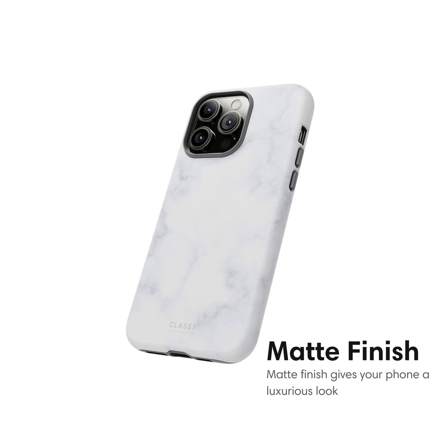 Light White Marble Tough Case - Classy Cases - Phone Case - iPhone 17 - Glossy - 