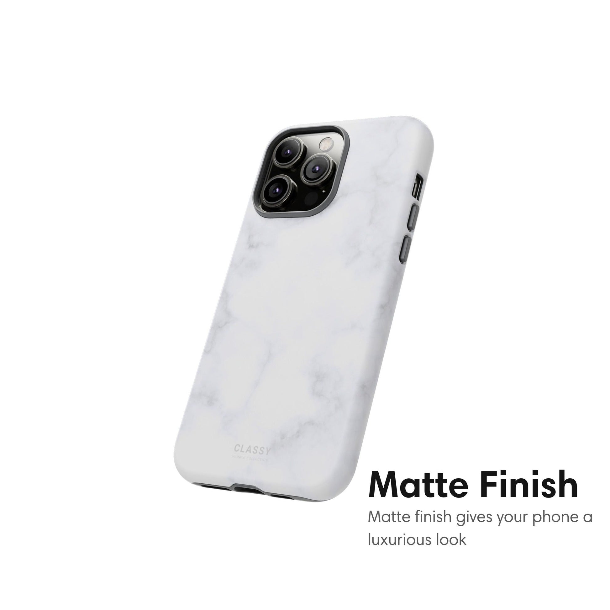 Light White Marble Tough Case - Classy Cases - Phone Case - iPhone 17 - Glossy - 