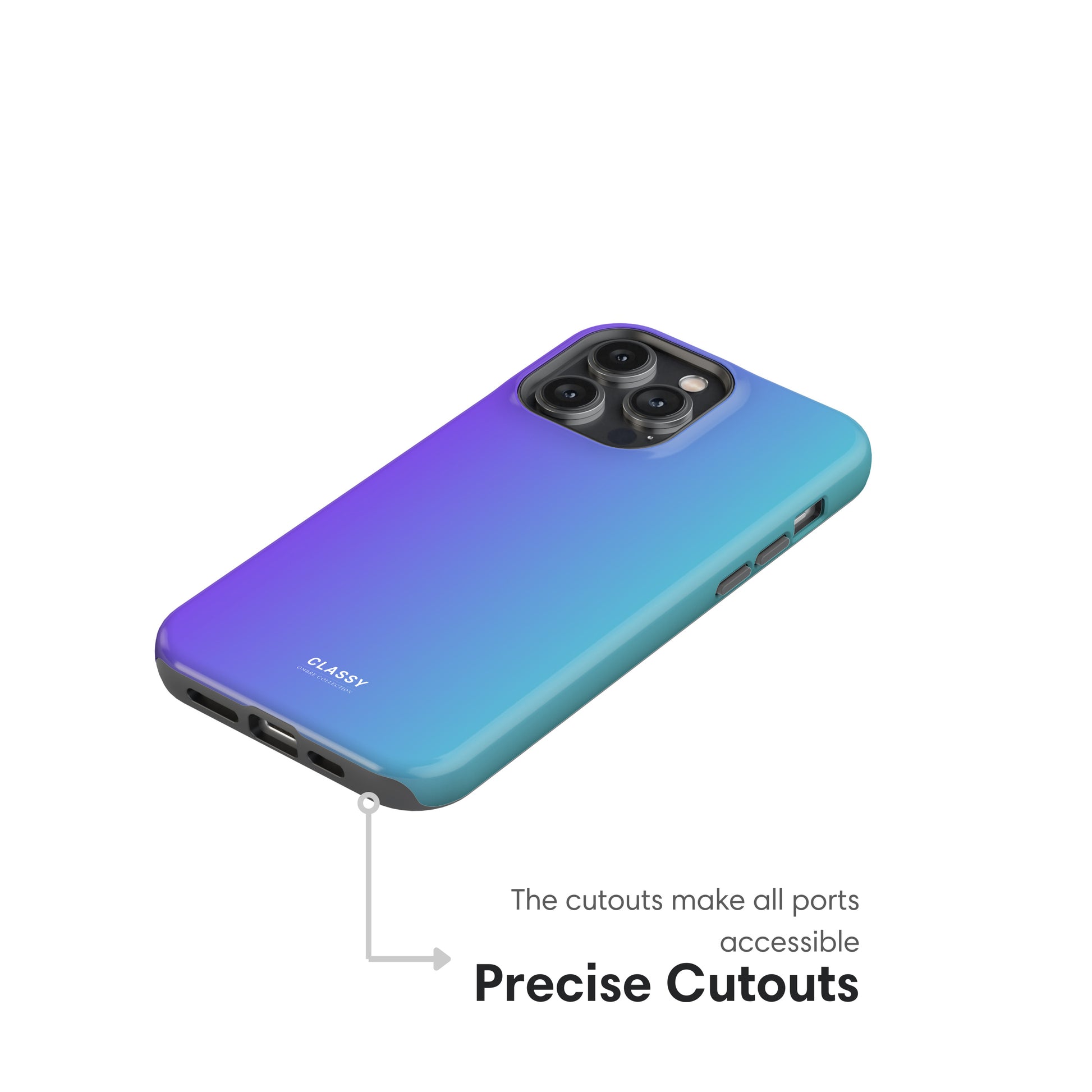 Blue and Purple Ombre Tough Case cutouts