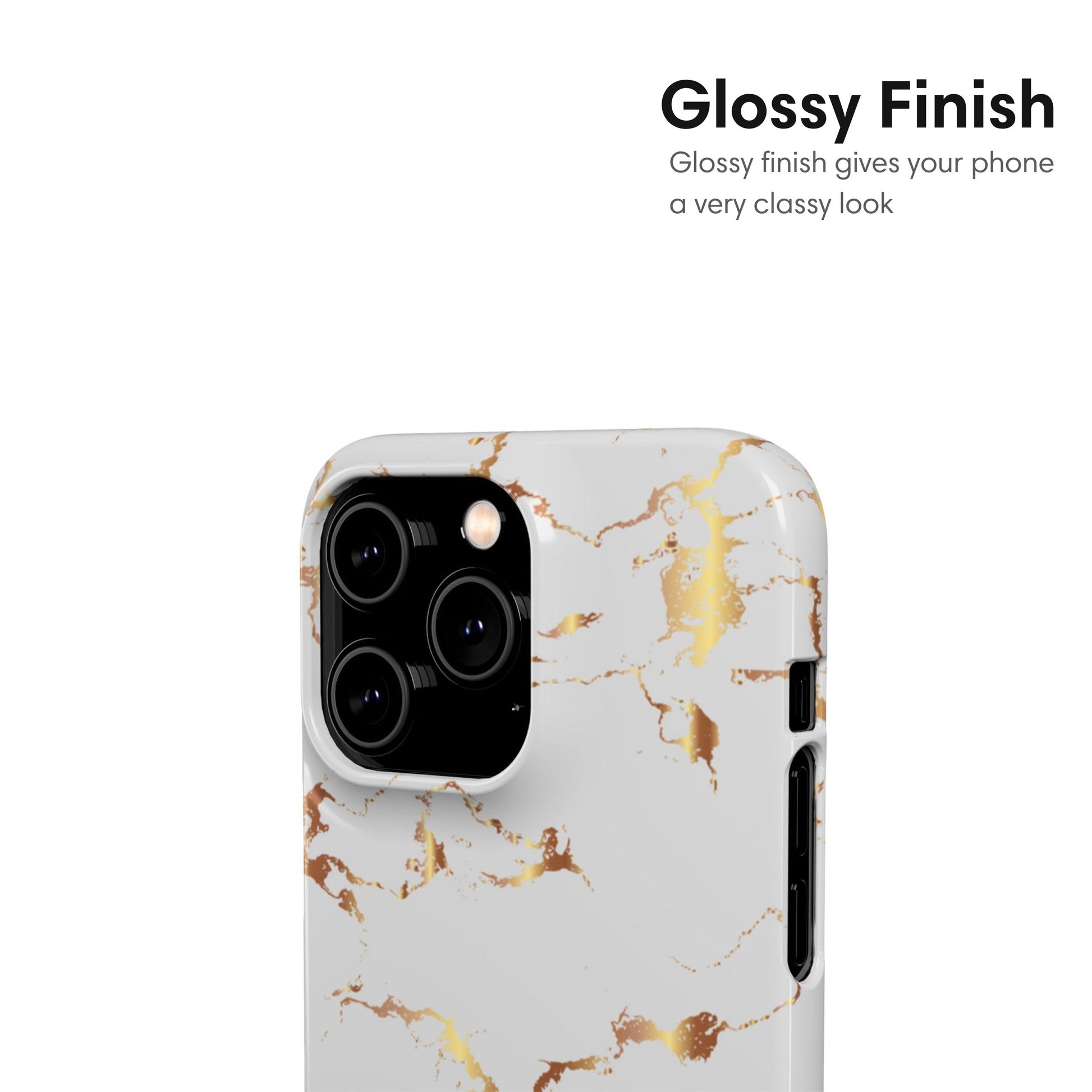 Gray and Gold Marble Snap Case glossy