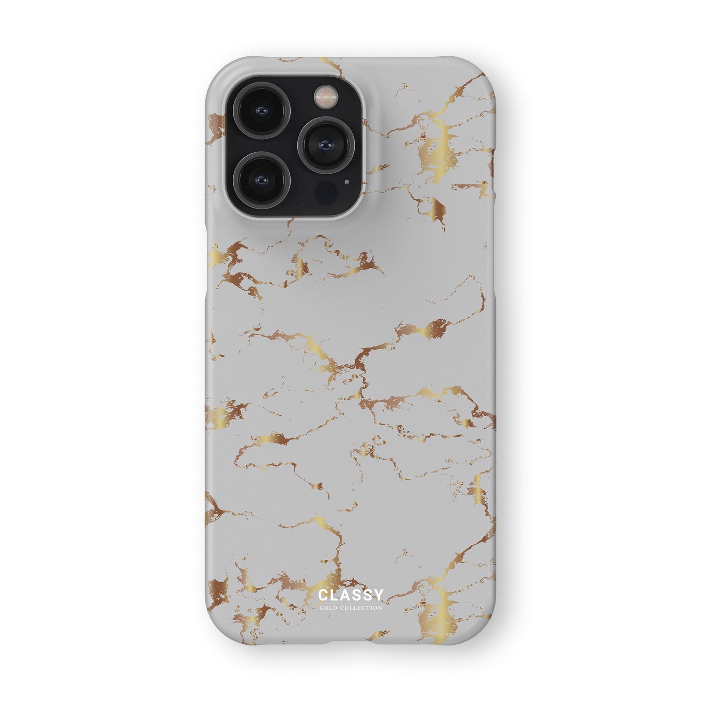 Gray and Gold Marble Snap Case front