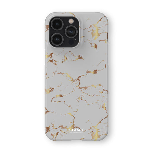 Gray and Gold Marble Snap Case front