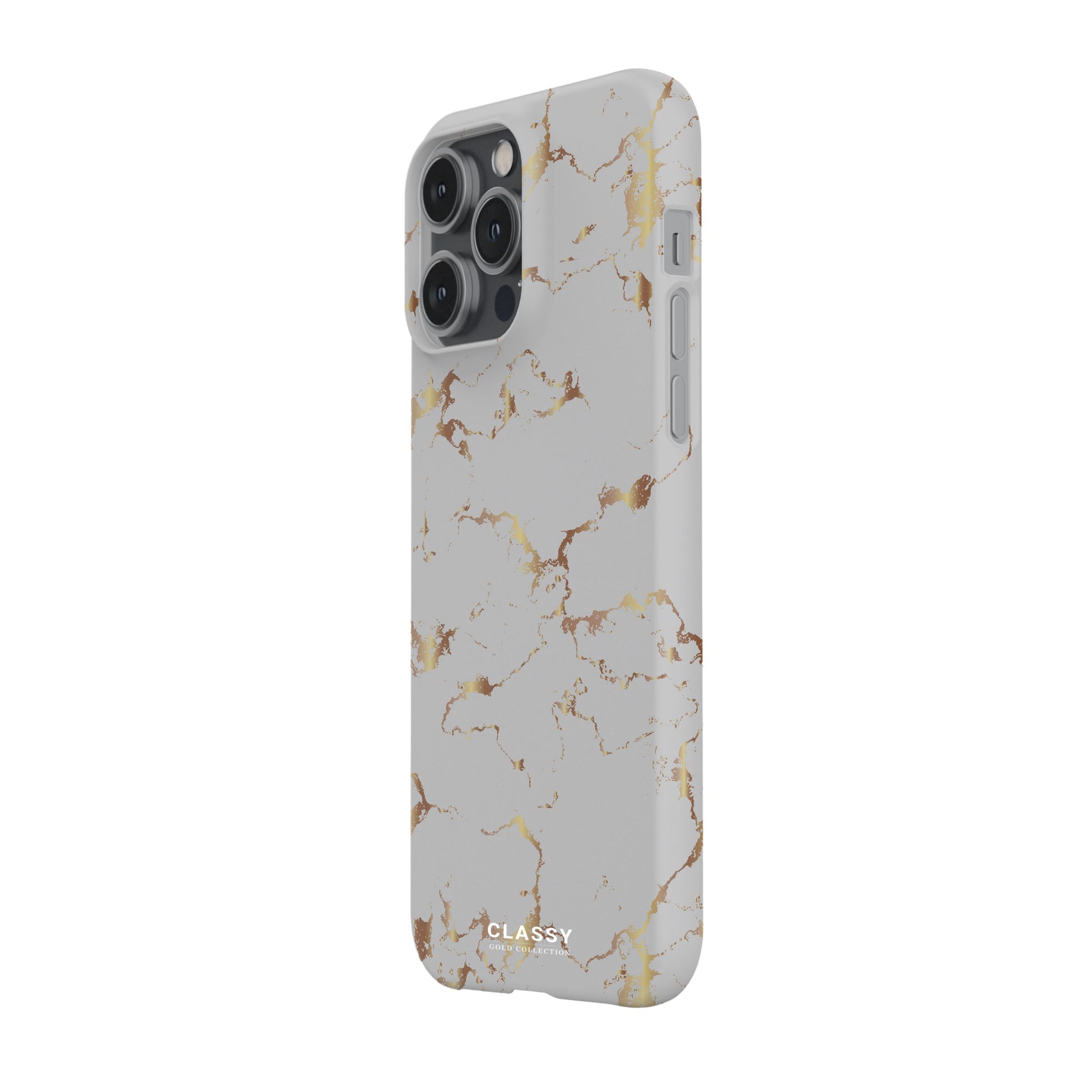 Gray and Gold Marble Snap Case side
