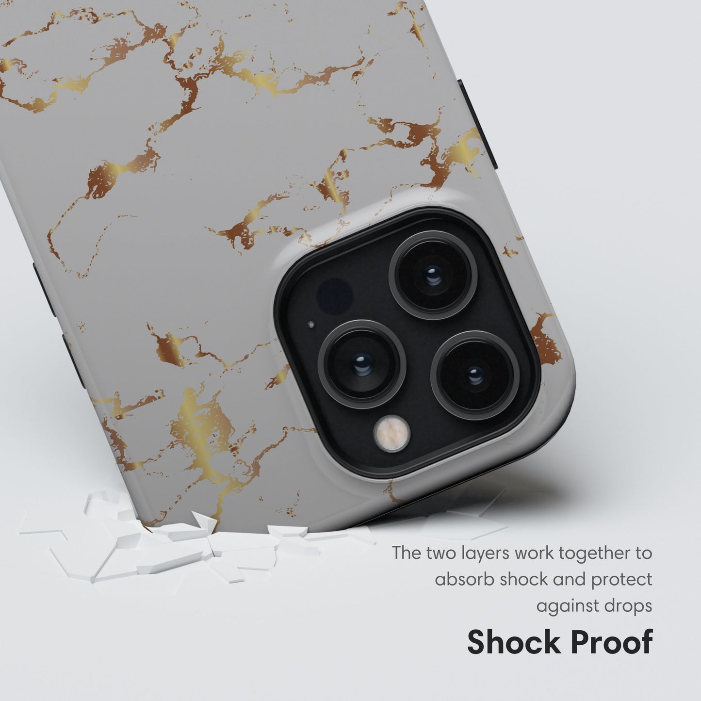 Gray and Gold Marble Tough Case shockproof