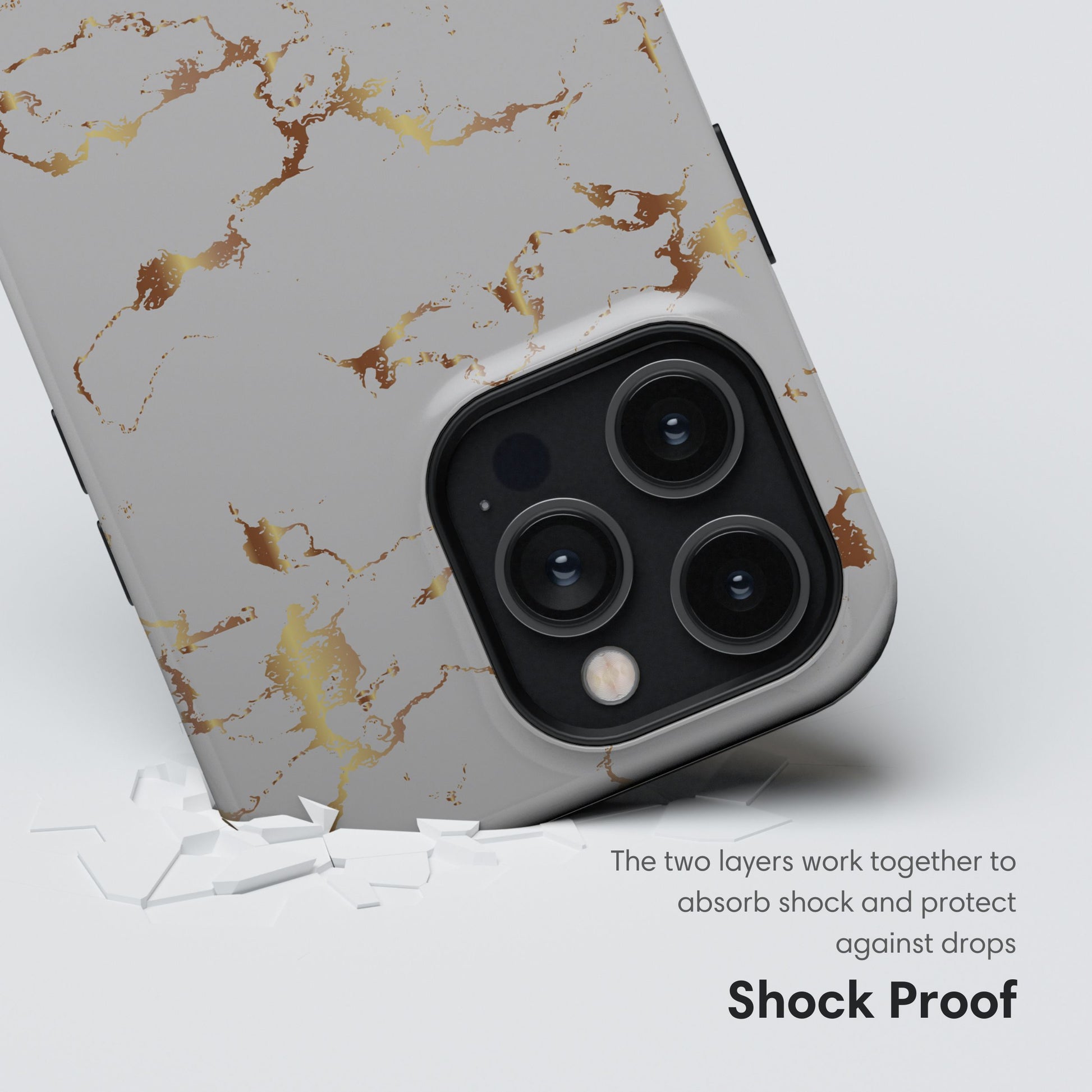 Gray and Gold Marble Tough Case shockproof