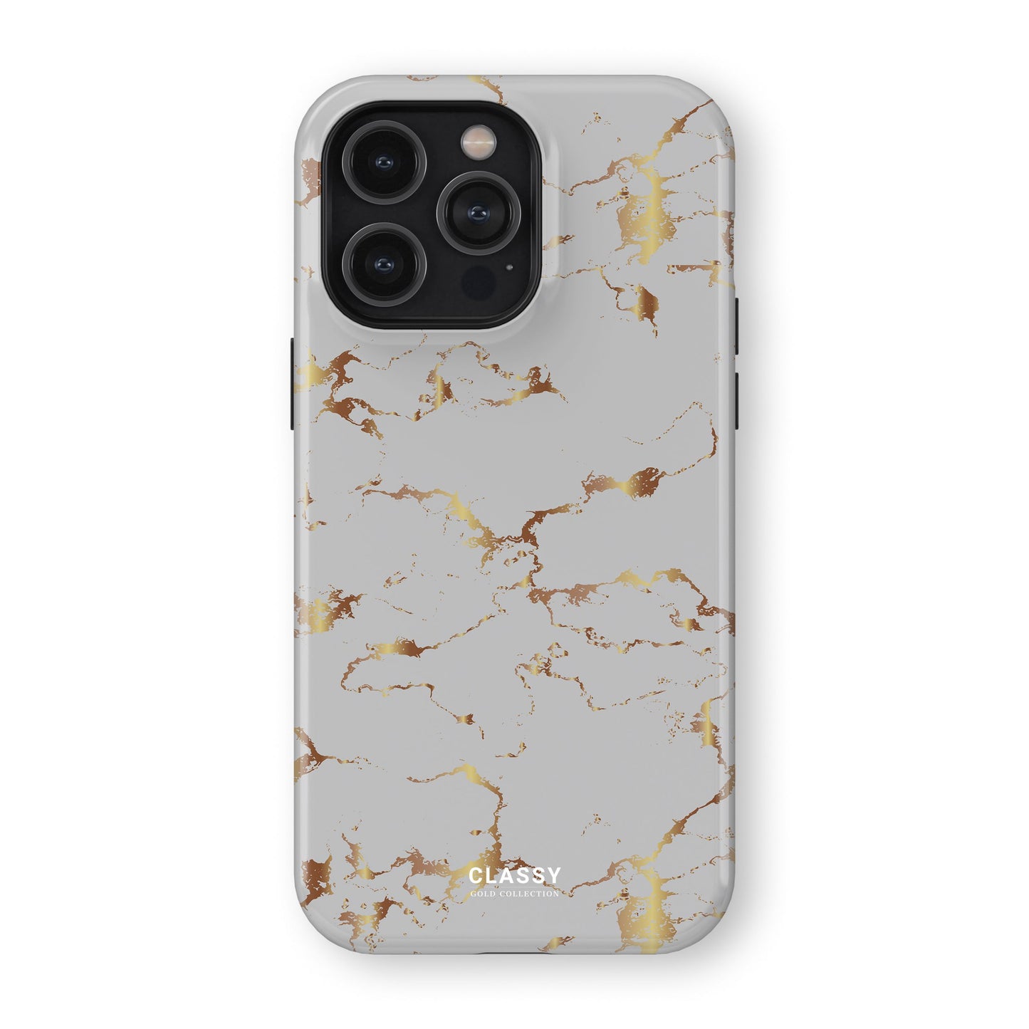 Gray and Gold Marble Tough Case front