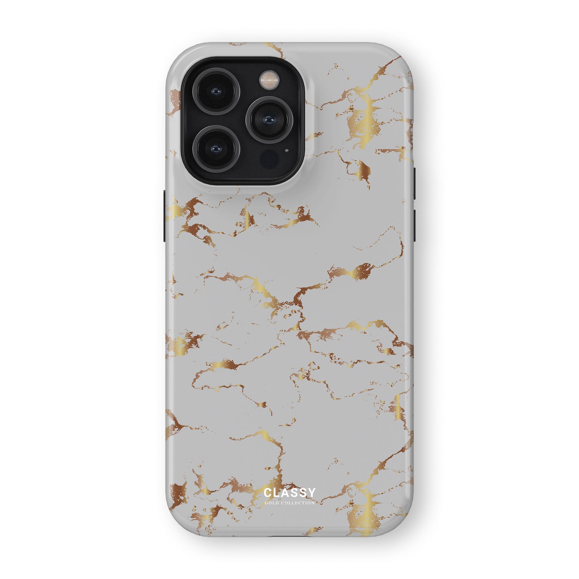 Gray and Gold Marble Tough Case front