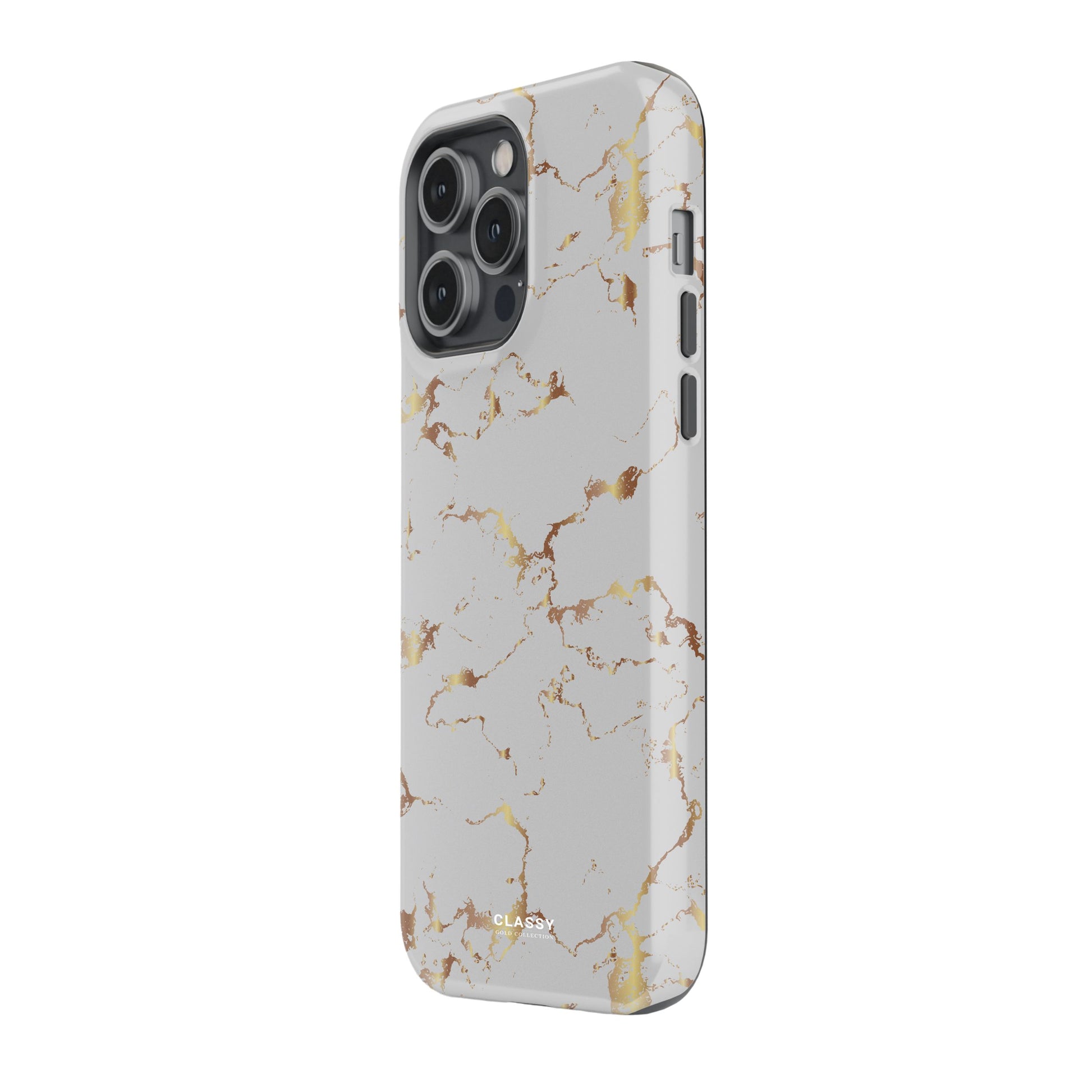 Gray and Gold Marble Tough Case side