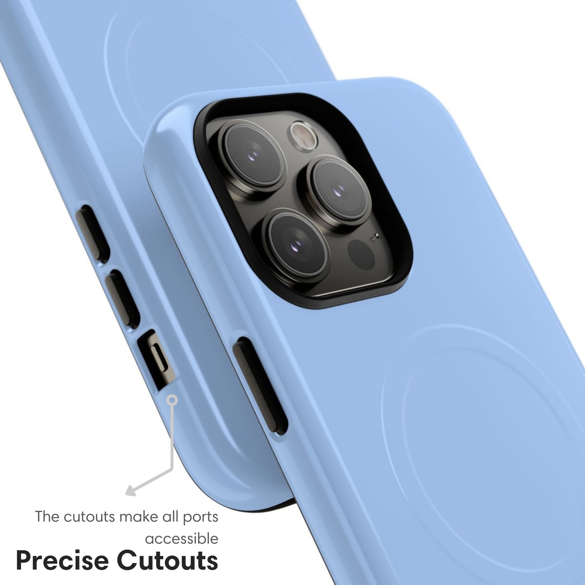 Light Sky Blue MagSafe Tough Case cutouts