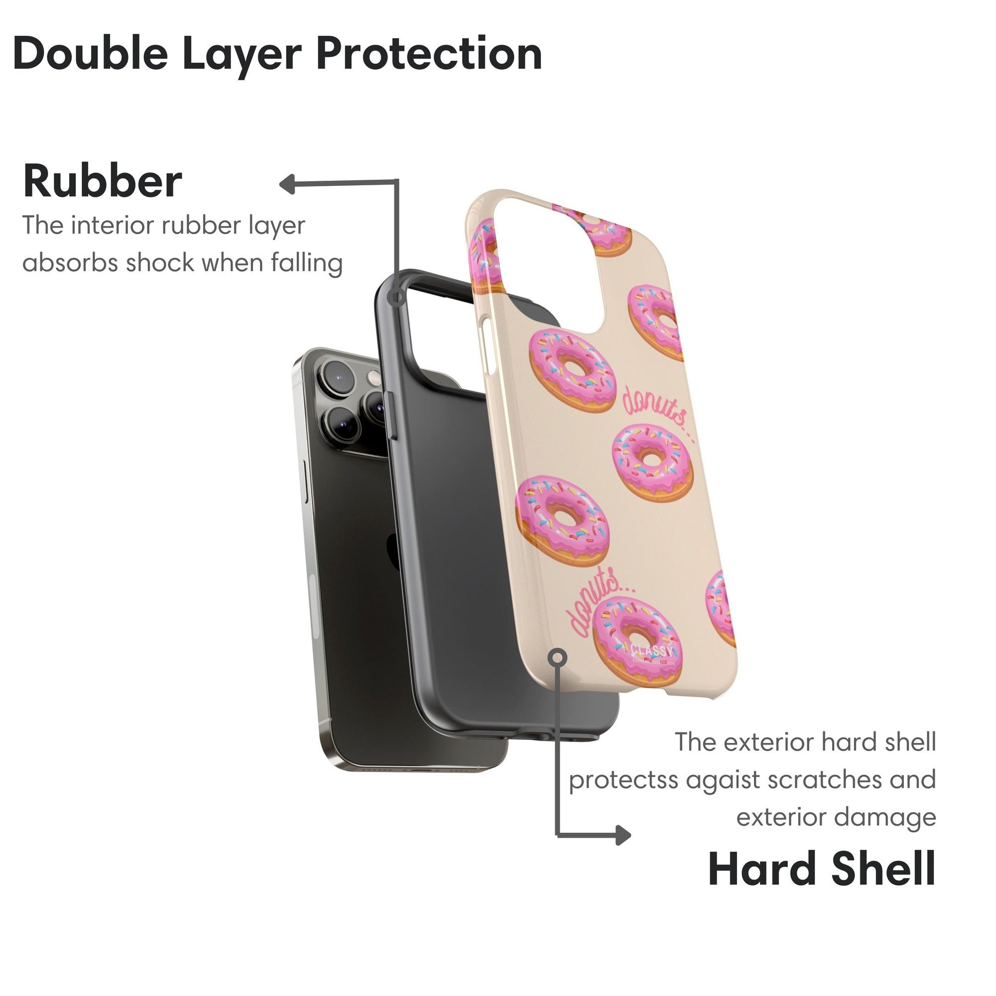 Little Donuts Tough Case - Classy Cases - Phone Case - iPhone 17 - Glossy - 