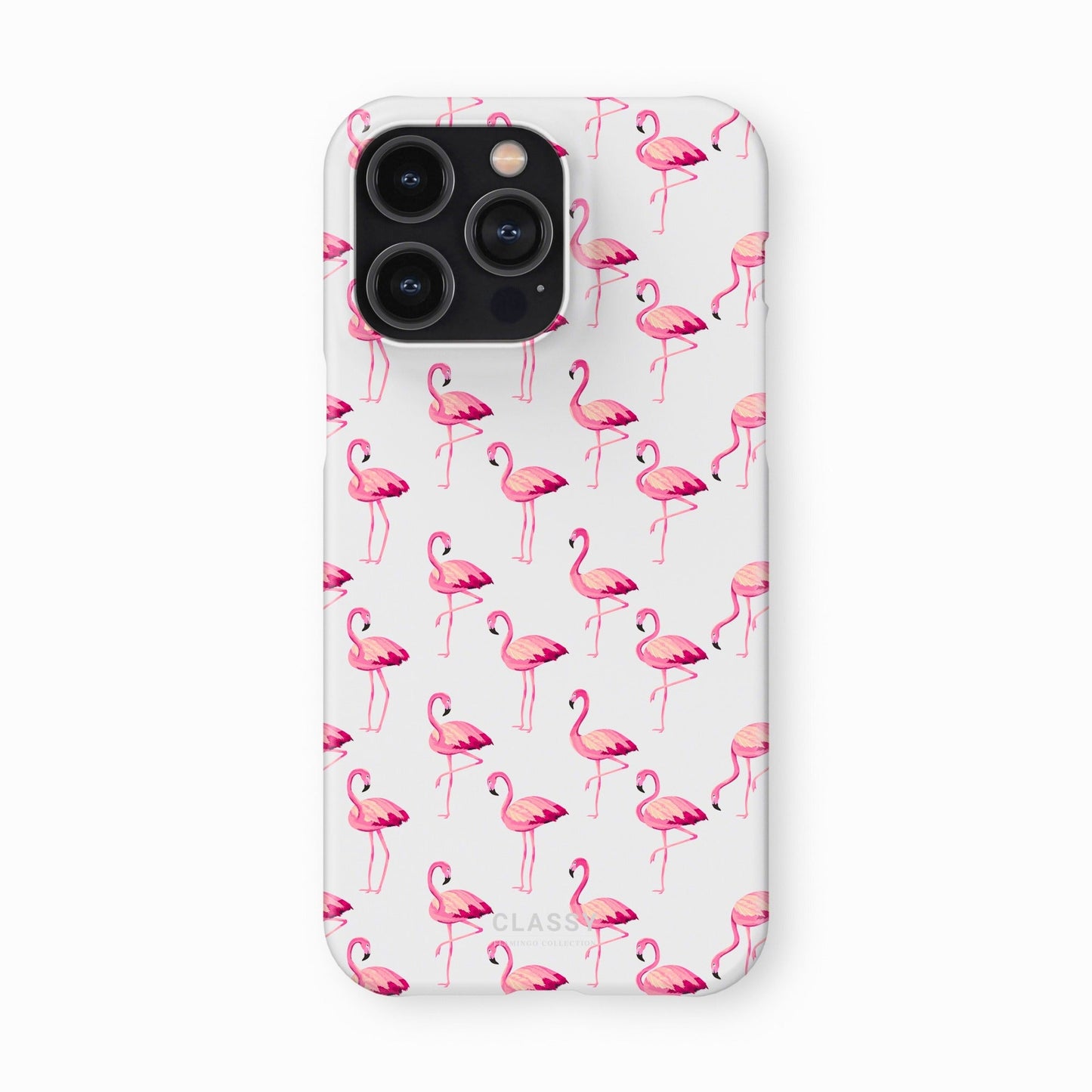 Little Flamingo White Snap Case - Classy Cases - Phone Case - iPhone 14 - Glossy - 