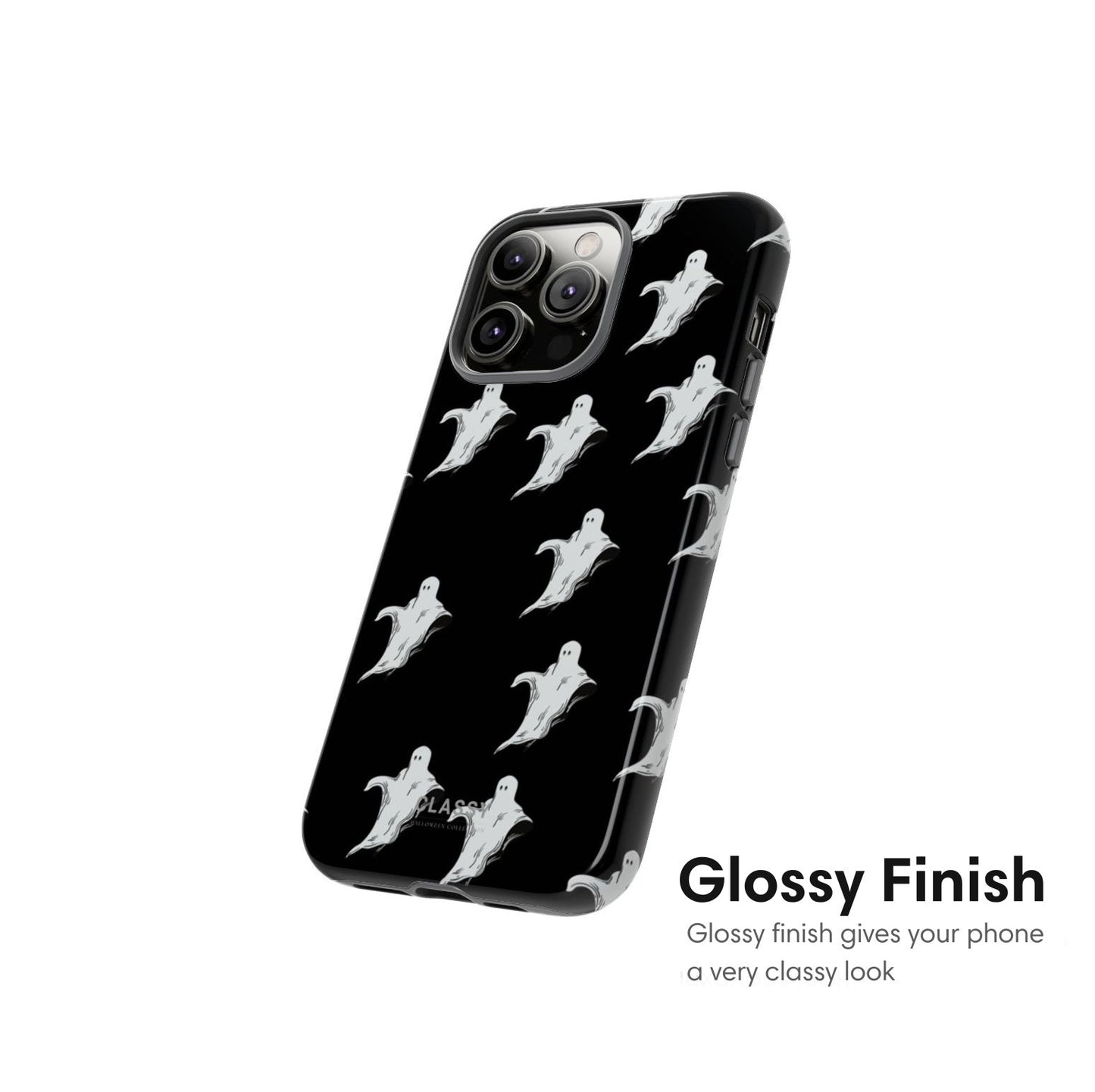 Little Flying Ghosts Black Tough Case - Classy Cases - Phone Case - iPhone 17 - Glossy - 