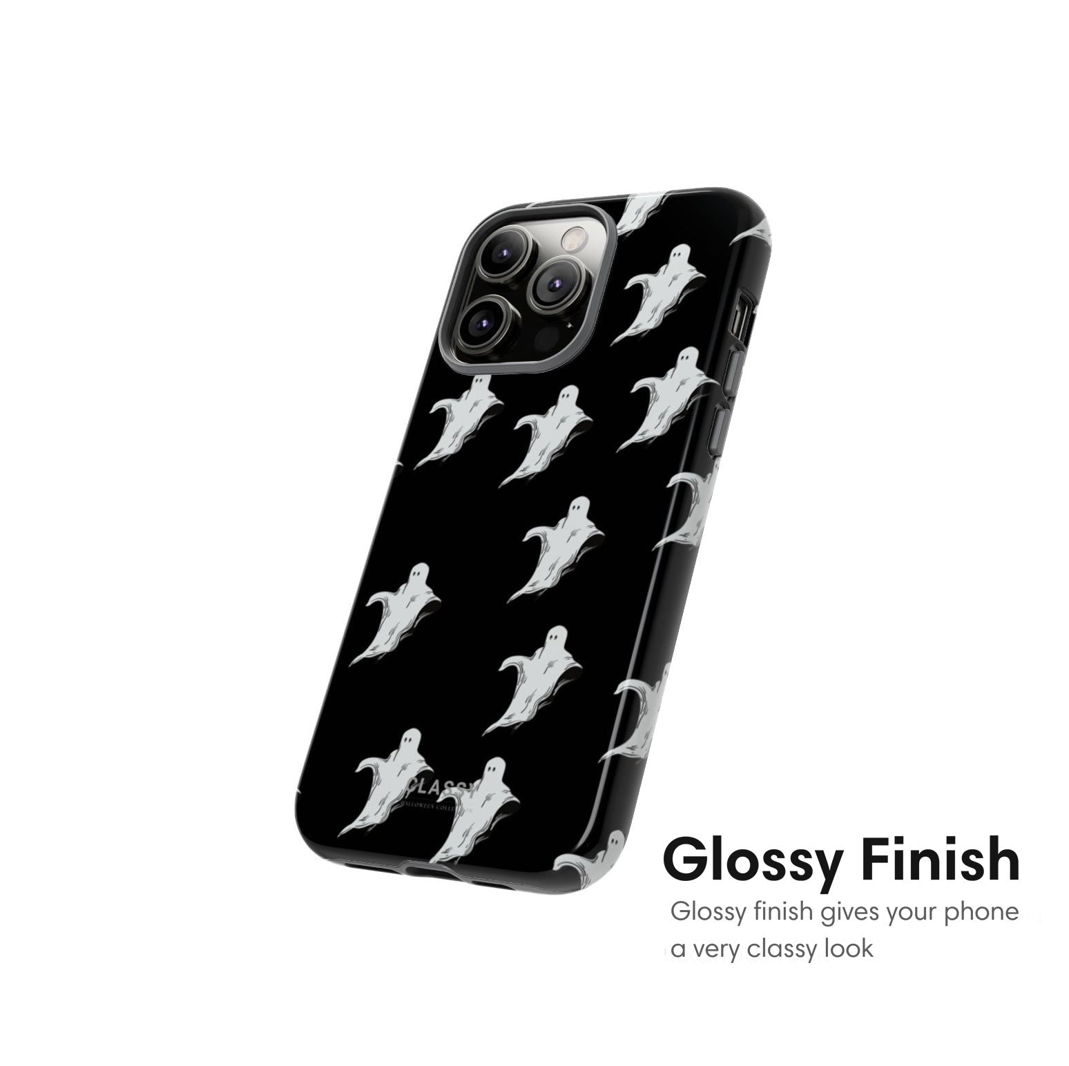 Little Flying Ghosts Black Tough Case - Classy Cases - Phone Case - iPhone 17 - Glossy - 