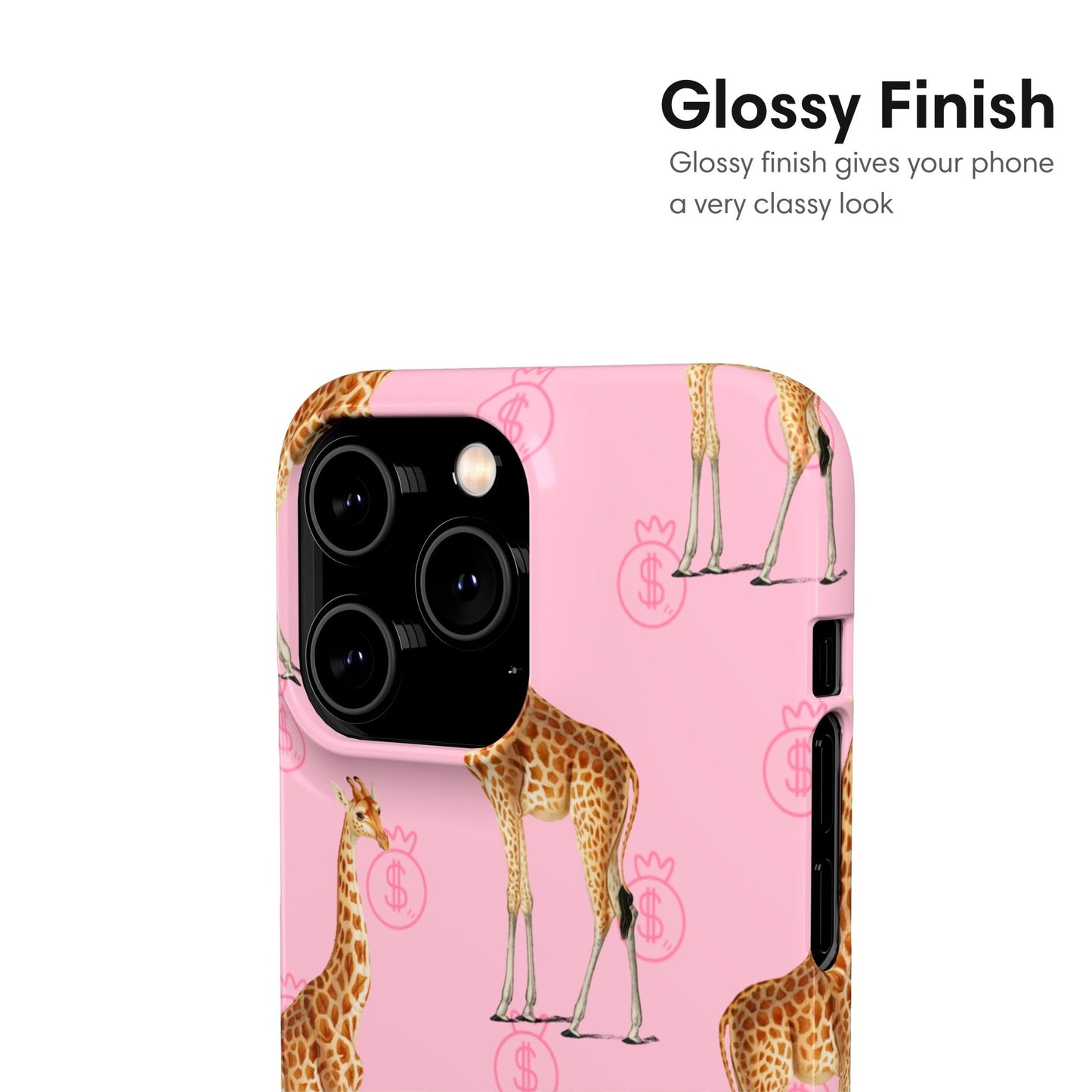 Little Giraffe Pink Snap Case - Classy Cases - Phone Case - iPhone 17 - Glossy - 