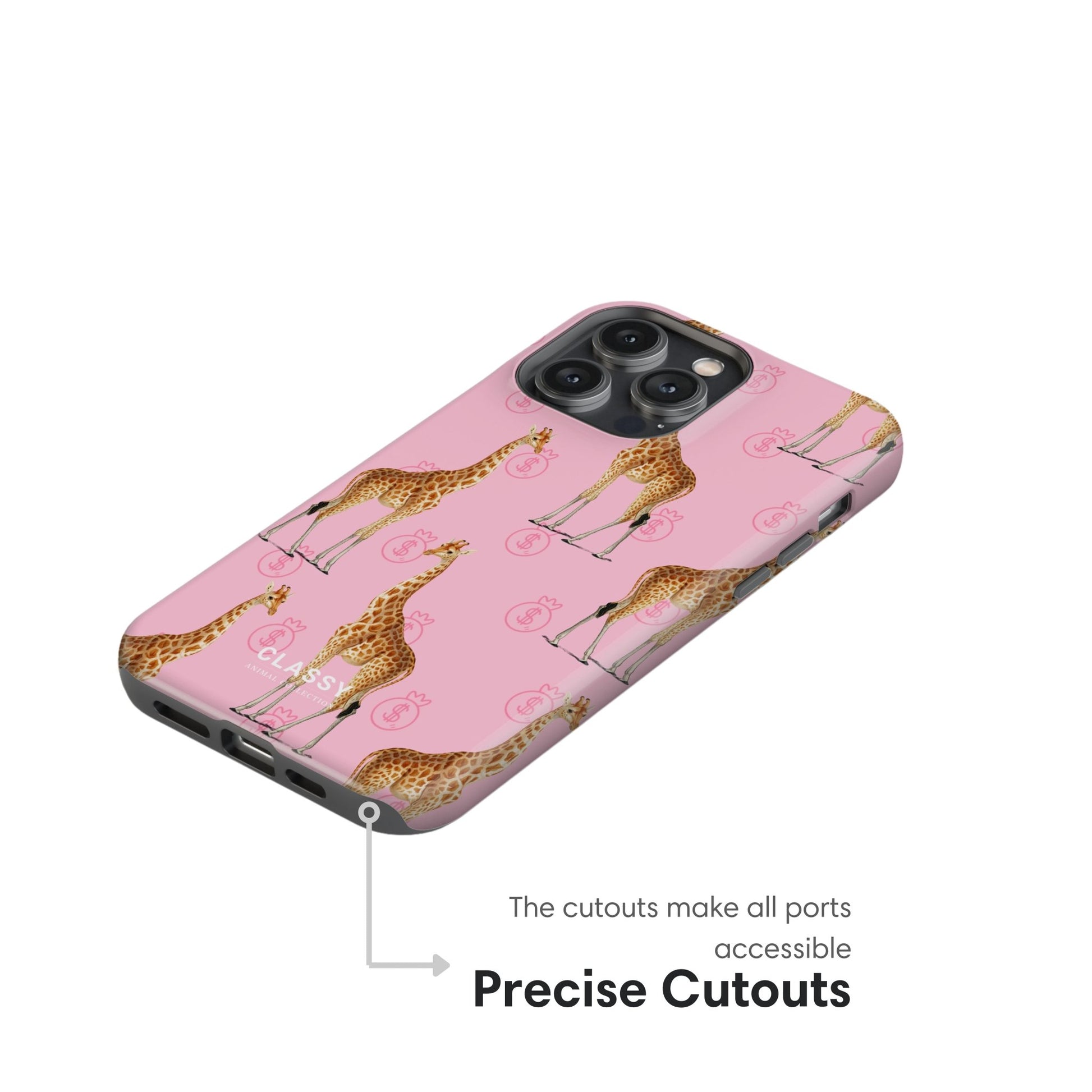 Little Giraffes Pink Tough Case - Classy Cases - Phone Case - iPhone 17 - Glossy - 