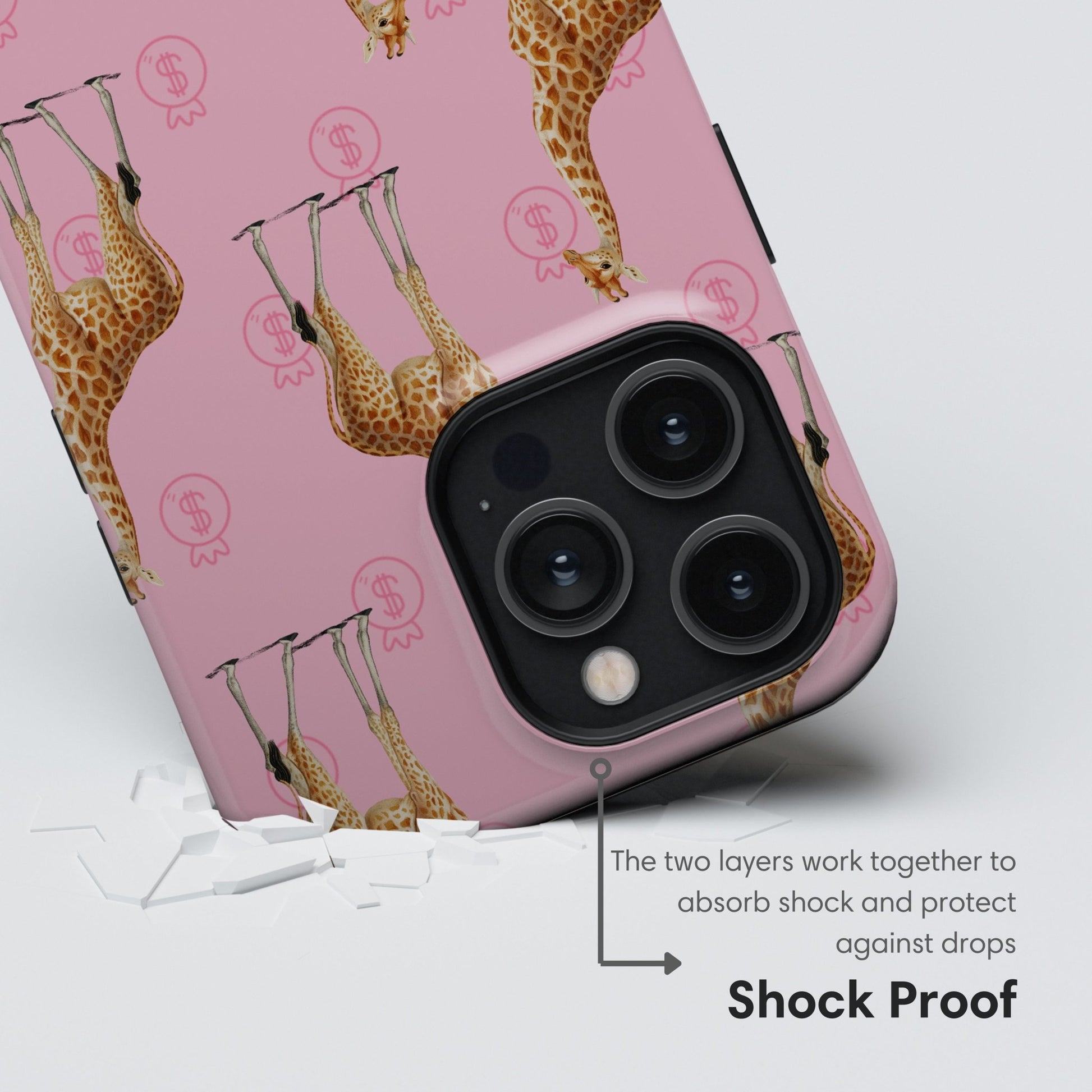Little Giraffes Pink Tough Case - Classy Cases - Phone Case - iPhone 17 - Glossy - 