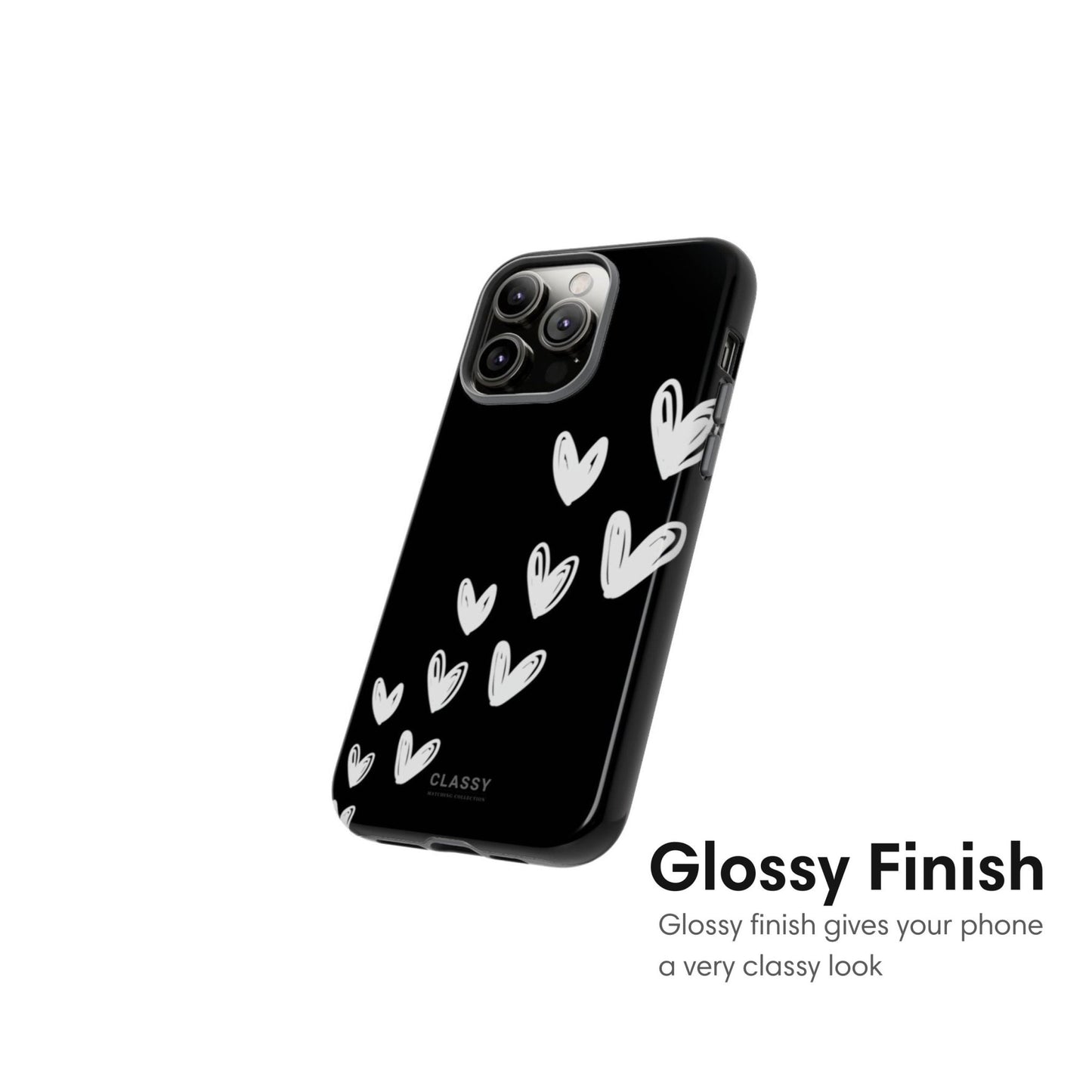 Little Hearts Couple Tough Case - Black - Classy Cases - Phone Case - iPhone 17 - Glossy - 