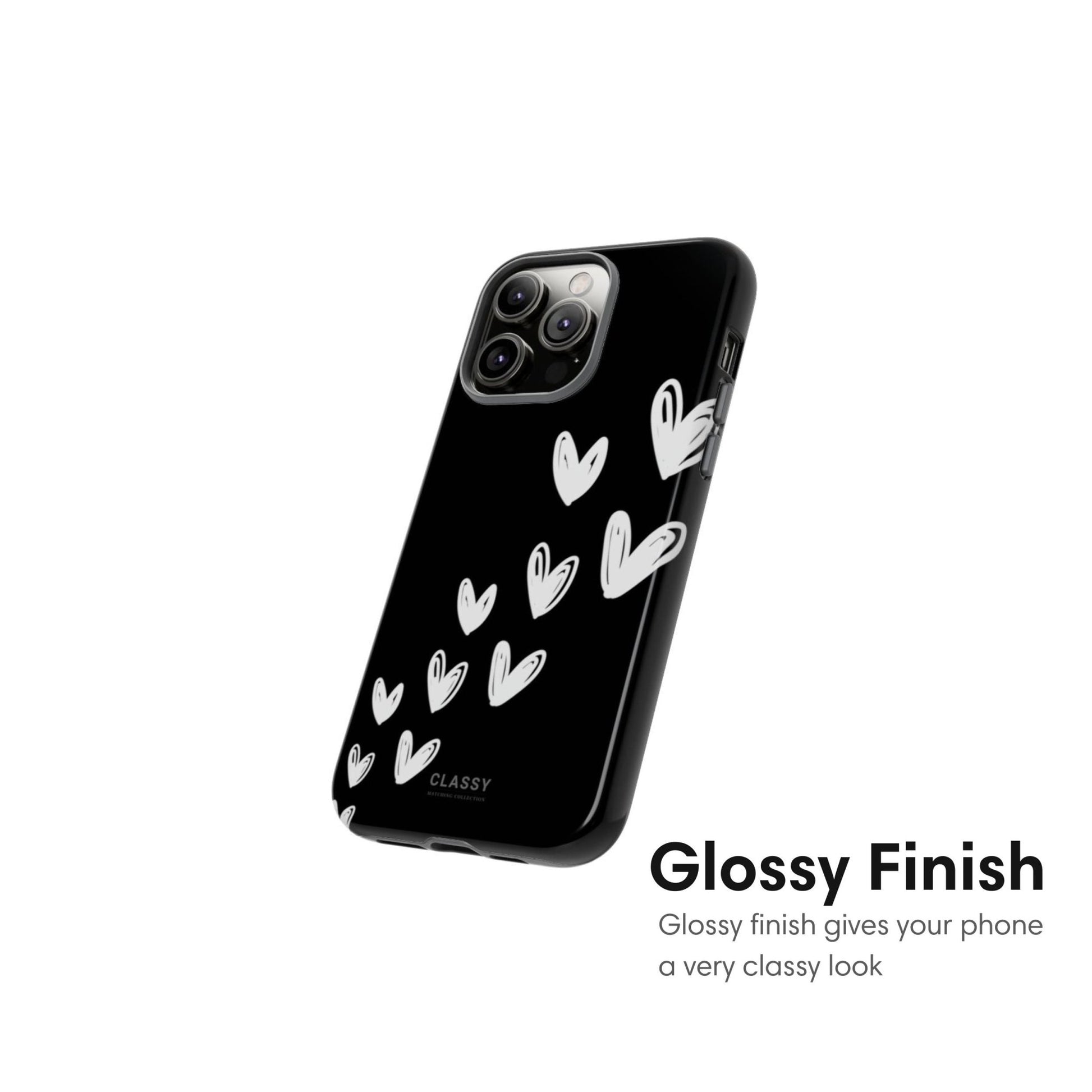 Little Hearts Couple Tough Case - Black - Classy Cases - Phone Case - iPhone 17 - Glossy - 