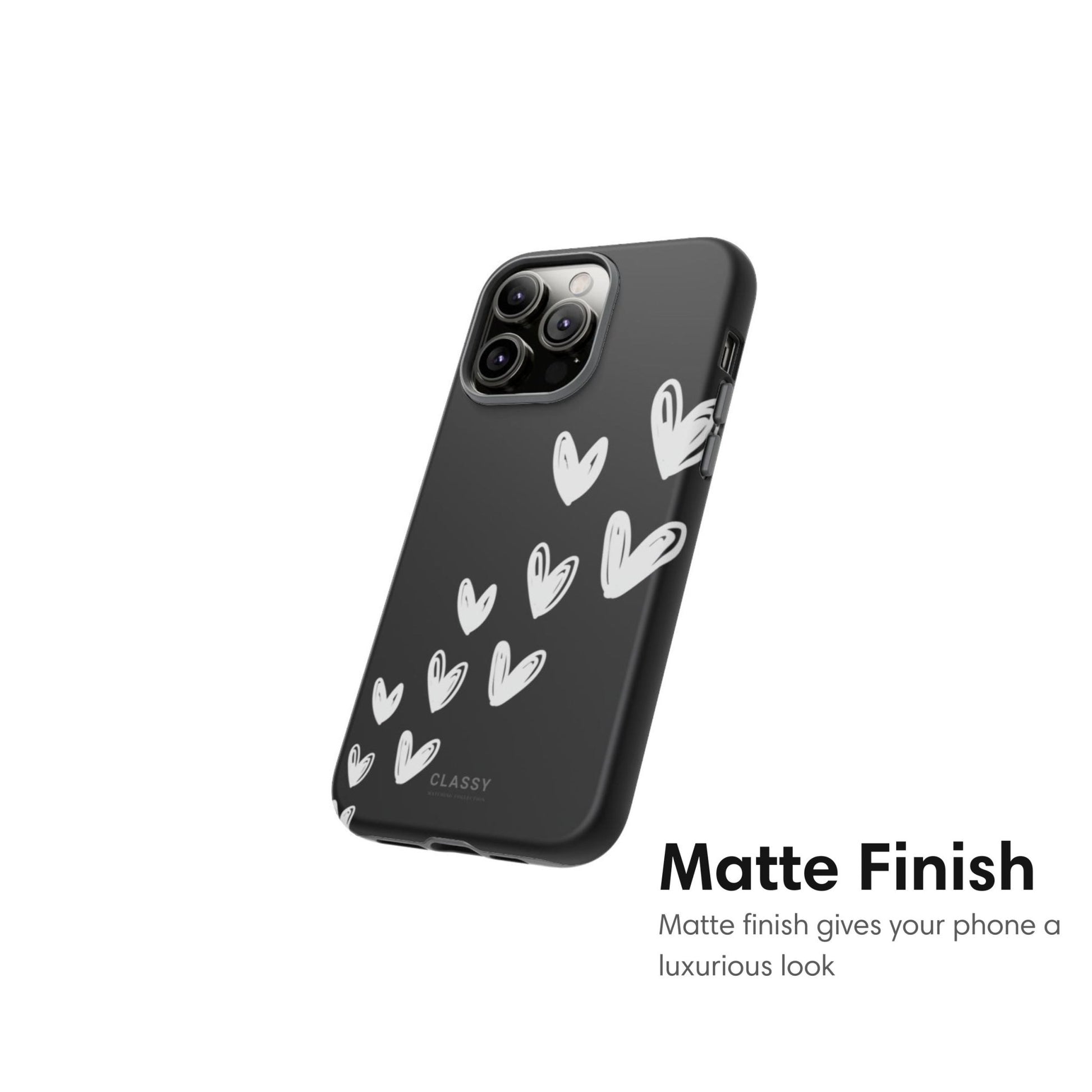 Little Hearts Couple Tough Case - Black - Classy Cases - Phone Case - iPhone 17 - Glossy - 