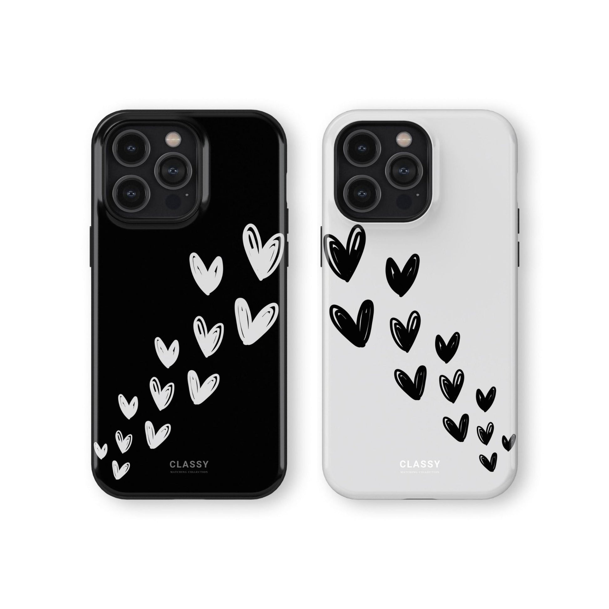 Little Hearts Couple Tough Case - Black - Classy Cases - Phone Case - iPhone 17 - Glossy - 