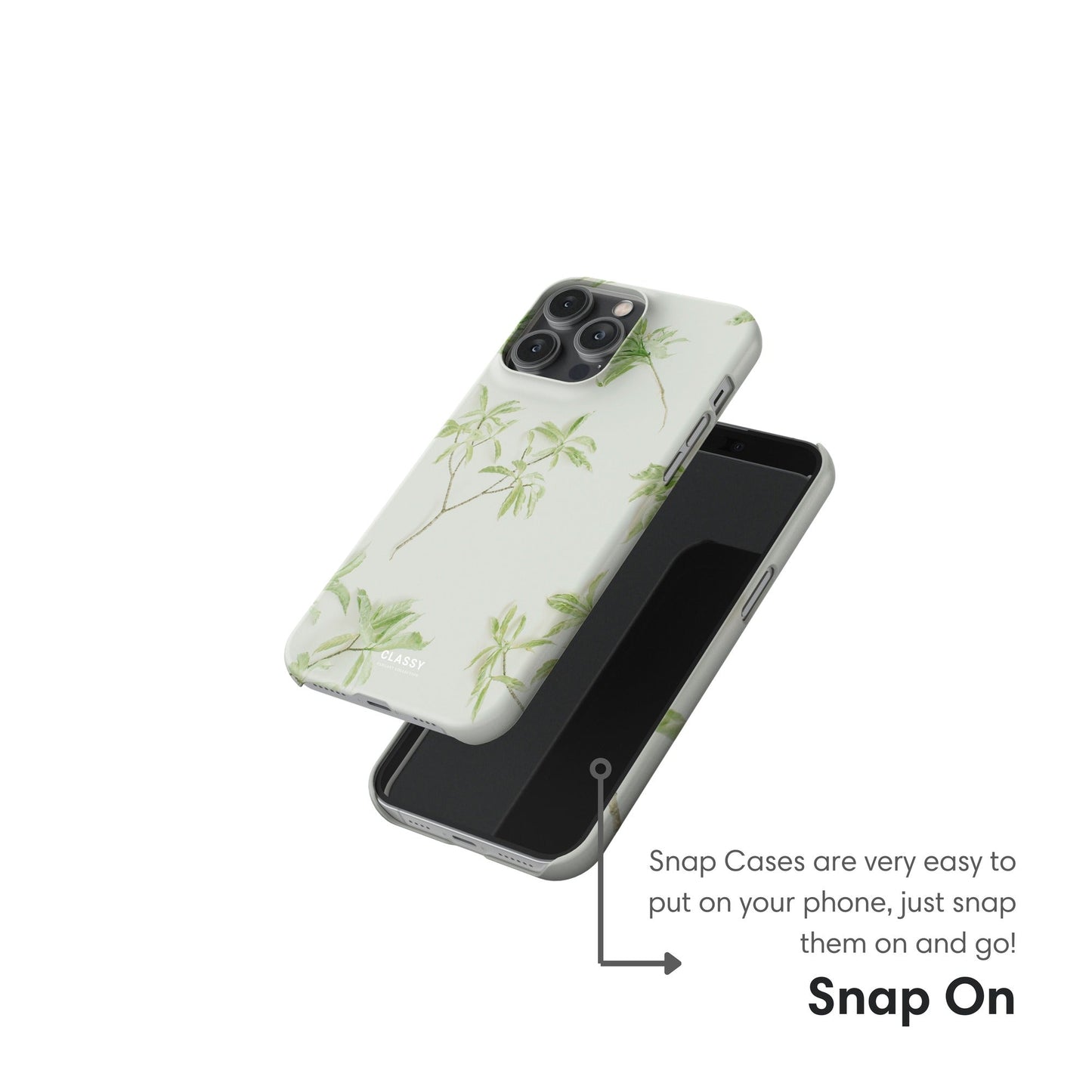 Little Leaves White Snap Case - Classy Cases - Phone Case - iPhone 17 - Glossy - 