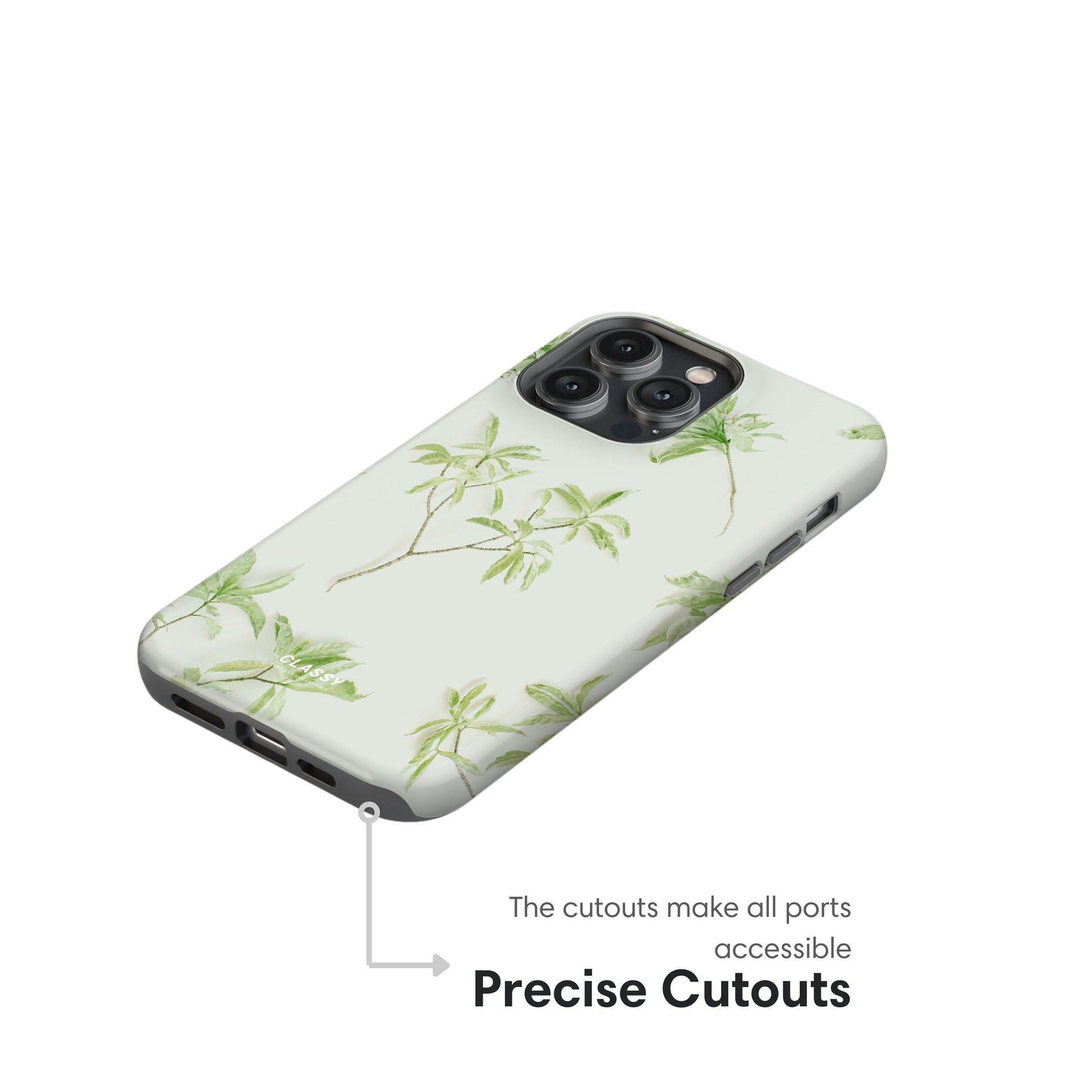Little Leaves White Tough Case - Classy Cases - Phone Case - iPhone 17 - Glossy - 
