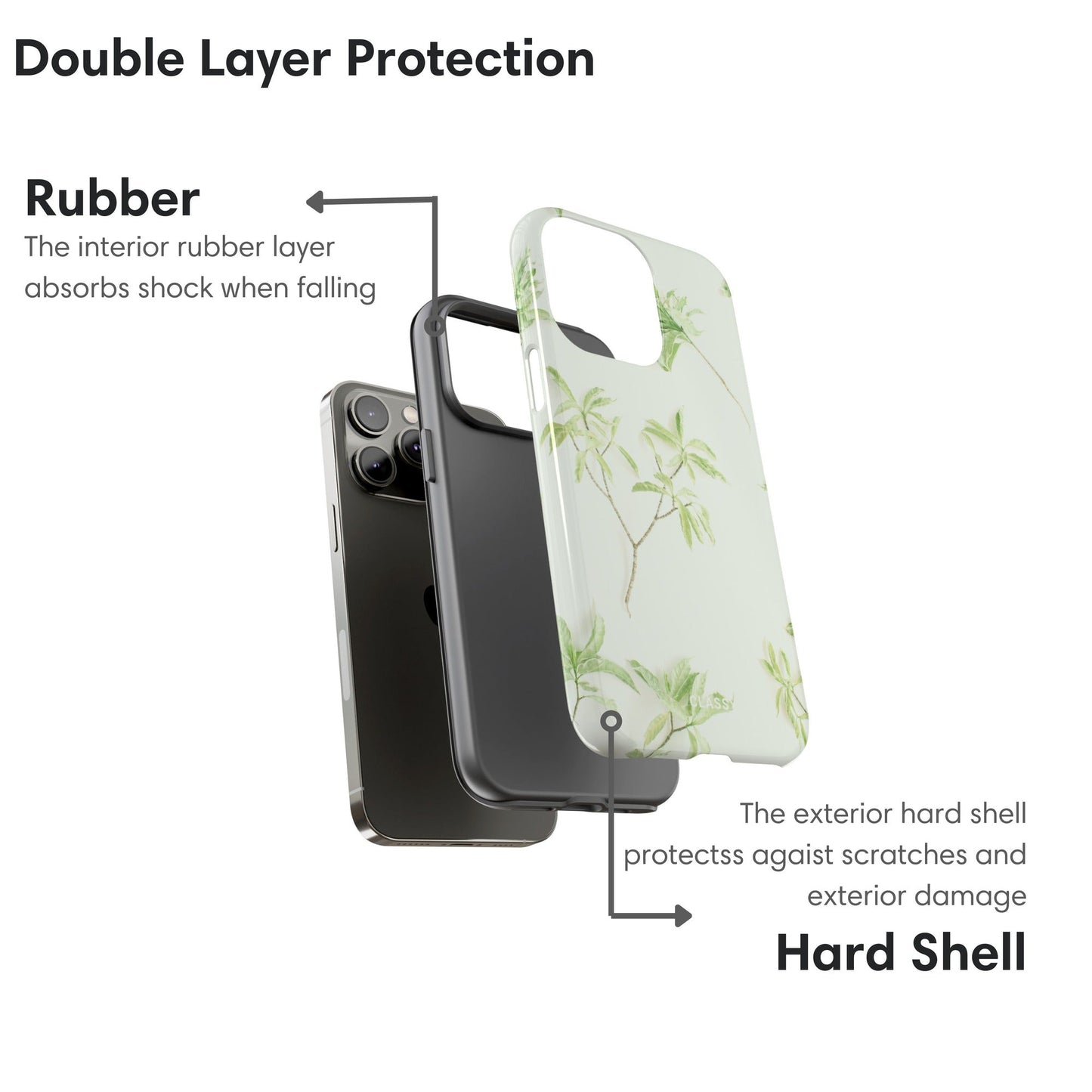 Little Leaves White Tough Case - Classy Cases - Phone Case - iPhone 17 - Glossy - 