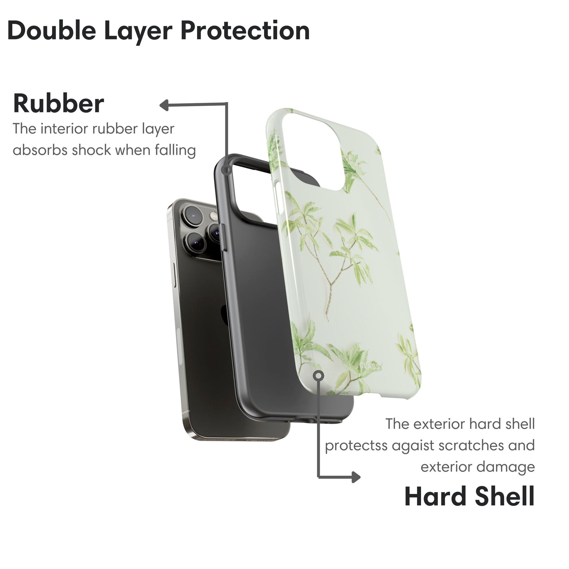Little Leaves White Tough Case - Classy Cases - Phone Case - iPhone 17 - Glossy - 