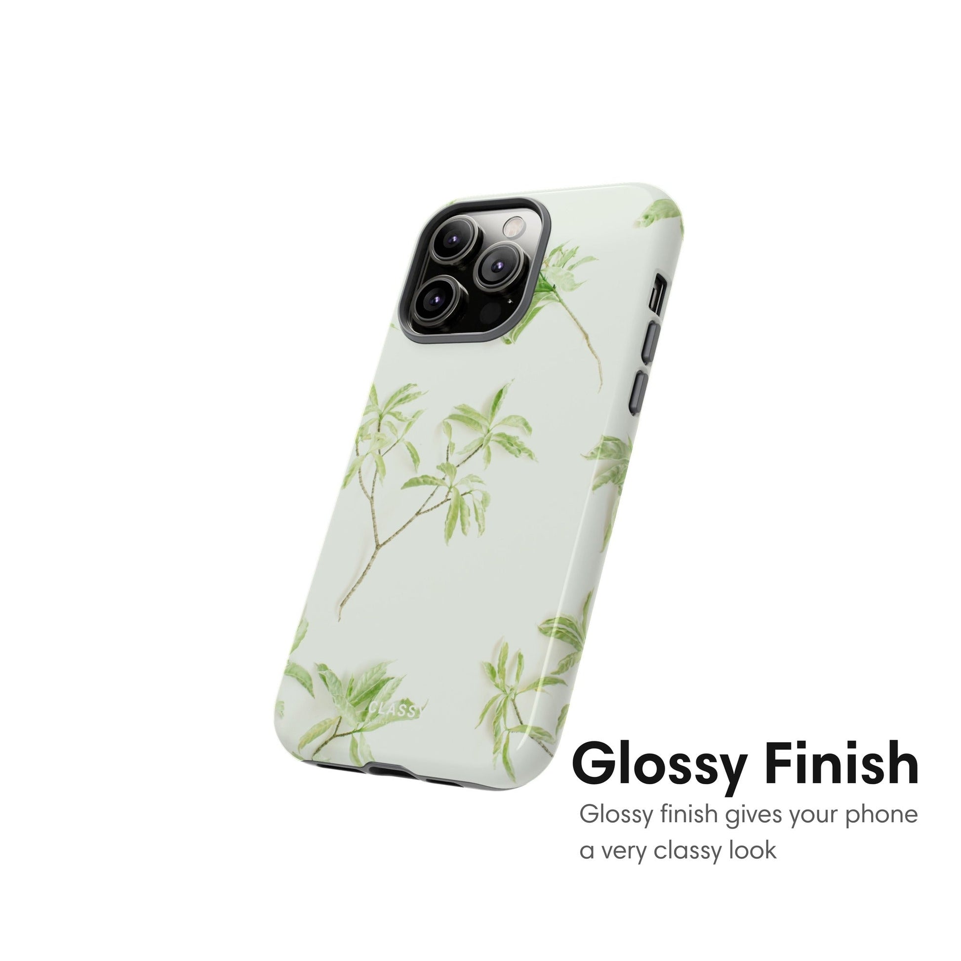 Little Leaves White Tough Case - Classy Cases - Phone Case - iPhone 17 - Glossy - 