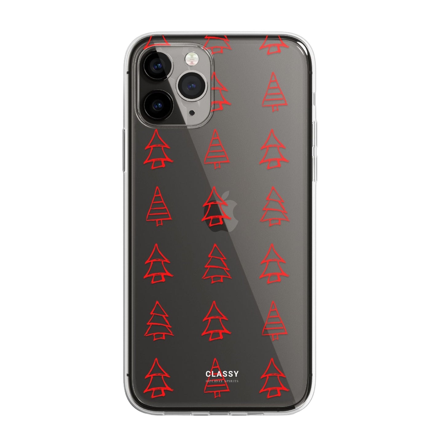 Little Red Christmas Trees Clear Case - Classy Cases - Phone Case - iPhone 16 Pro - Without gift packaging - 