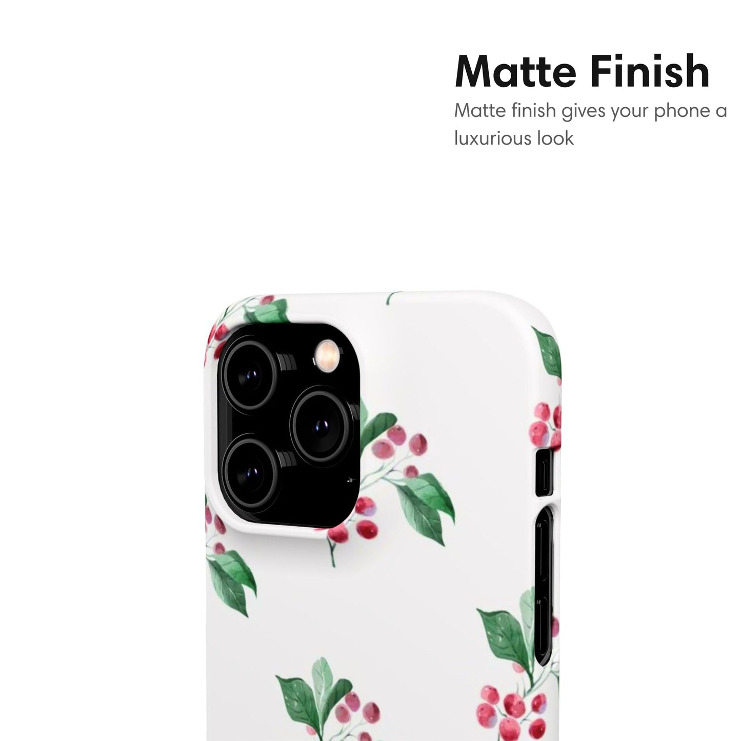 White Flowers Snap Case matte