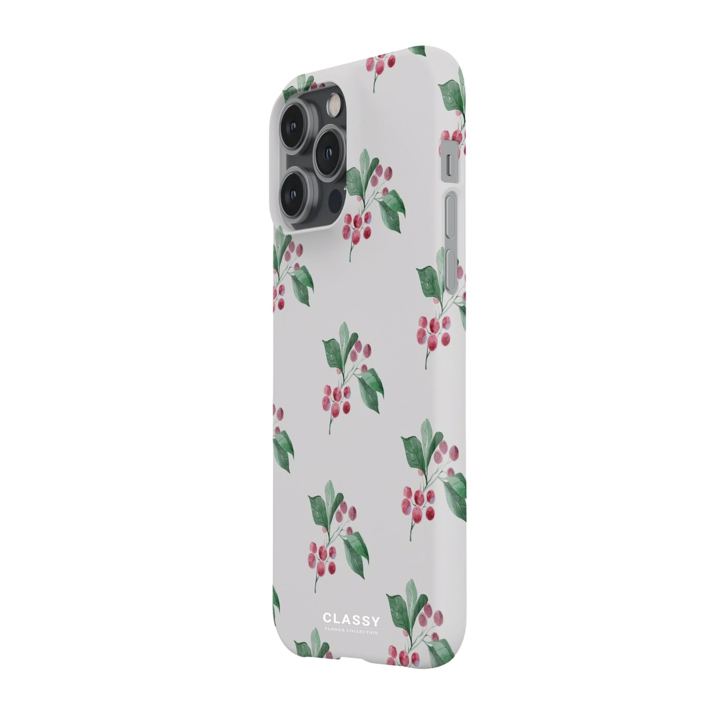 White Flowers Snap Case side