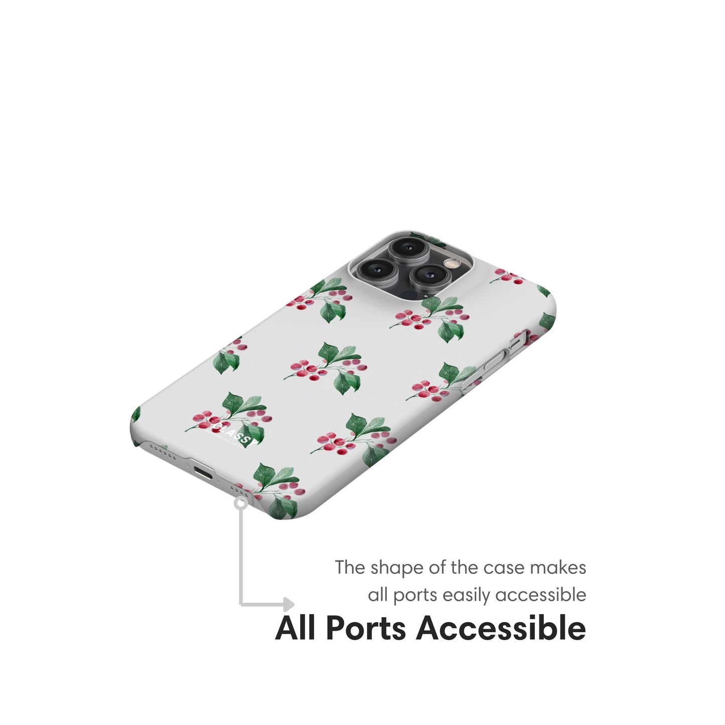 White Flowers Snap Case ports