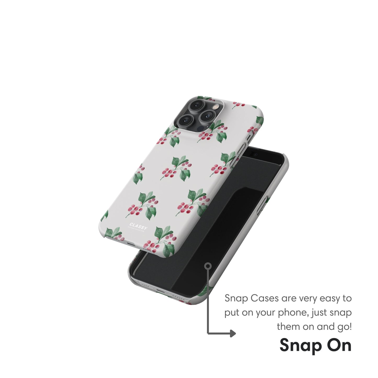 White Flowers Snap Case snap on