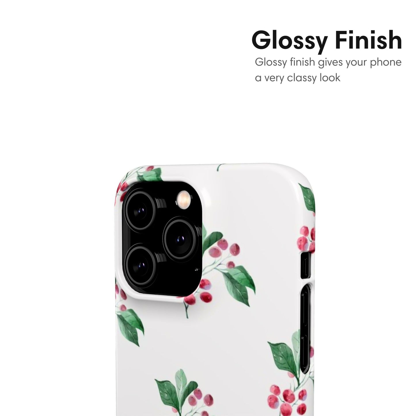 White Flowers Snap Case glossy