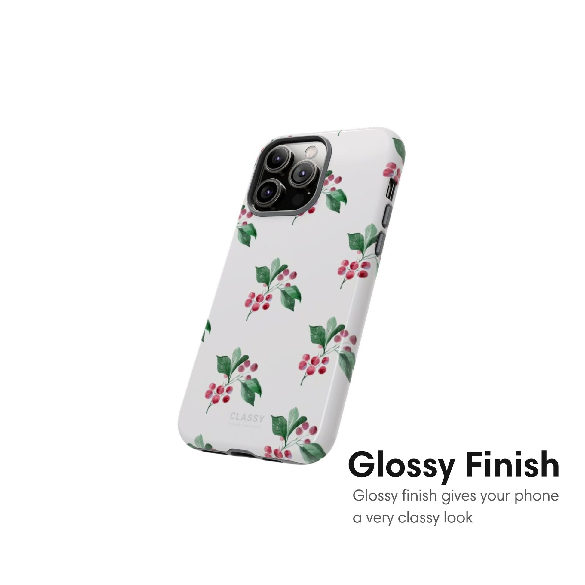 White Flower Tough Case glossy