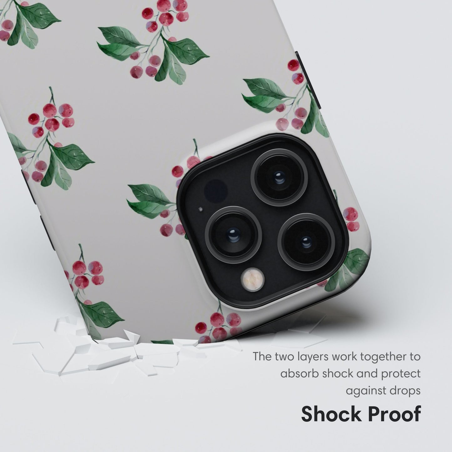 White Flower Tough Case shockproof