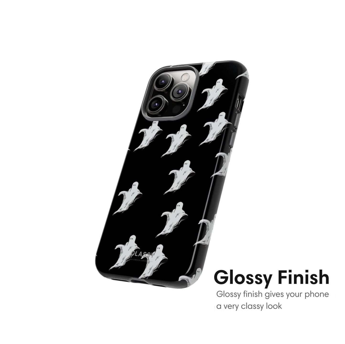 Little Flying Ghosts Black Tough Case glossy finish