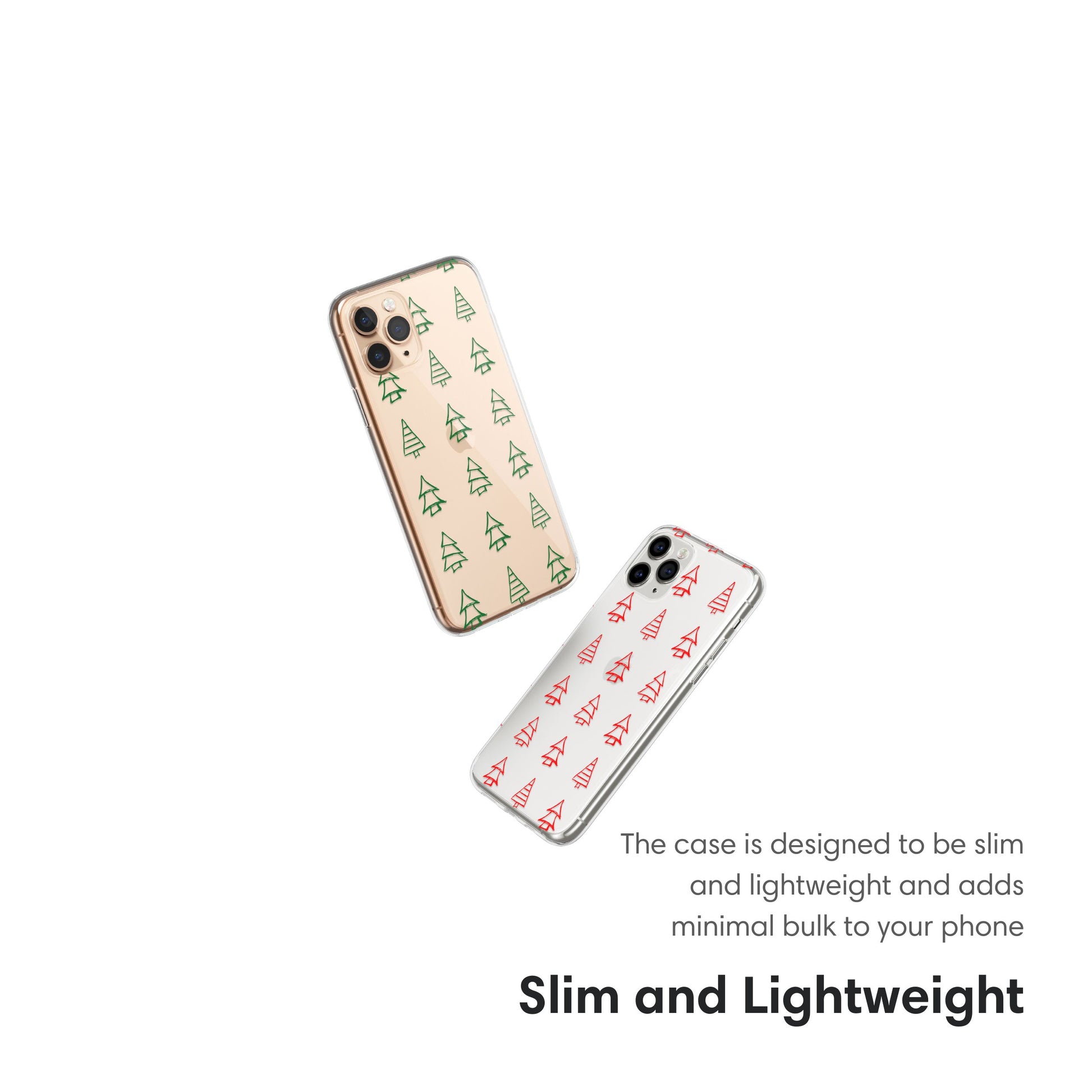 Little Red snd Green Christmas Trees Clear Case slim and lightweight