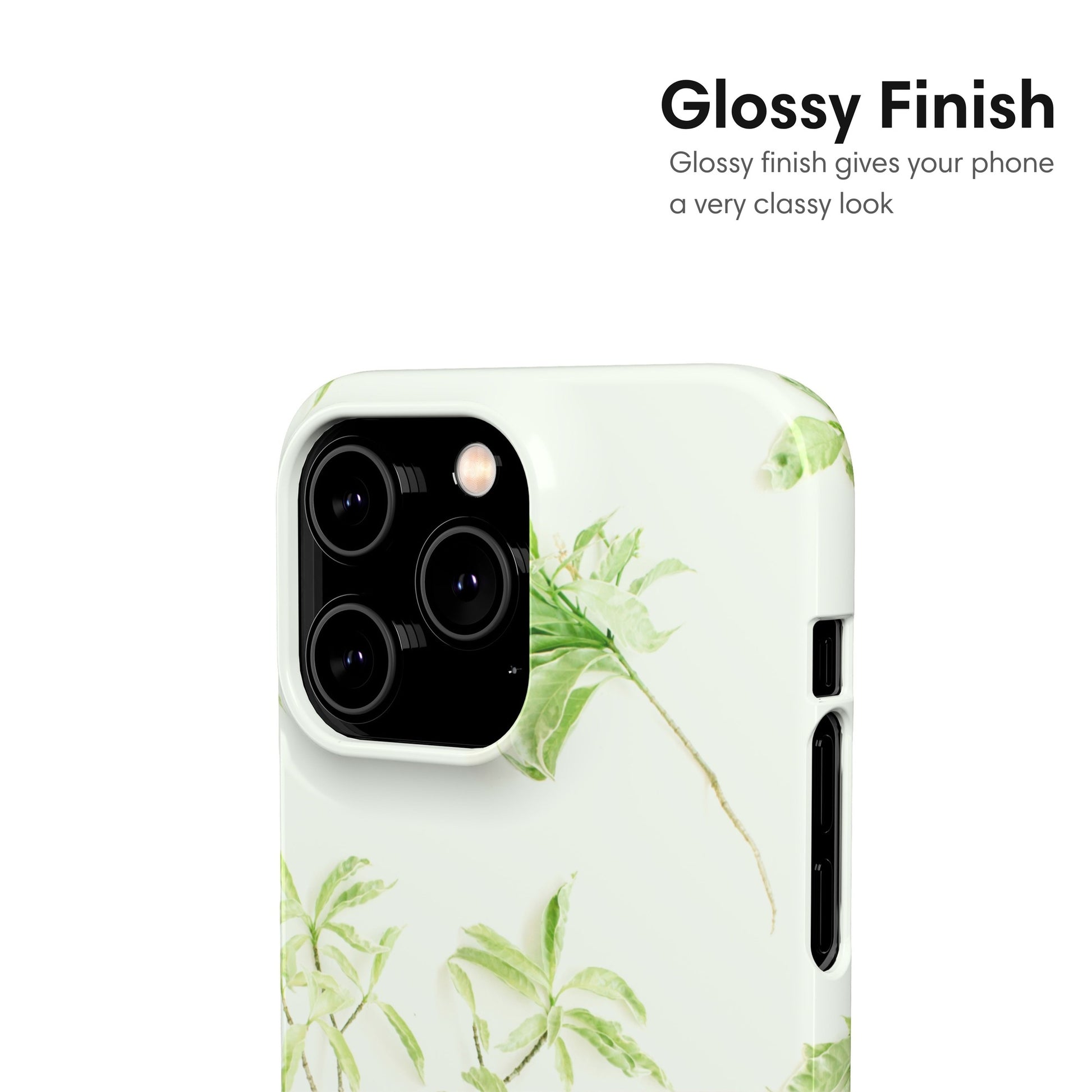 Leaves White Snap Case glossy