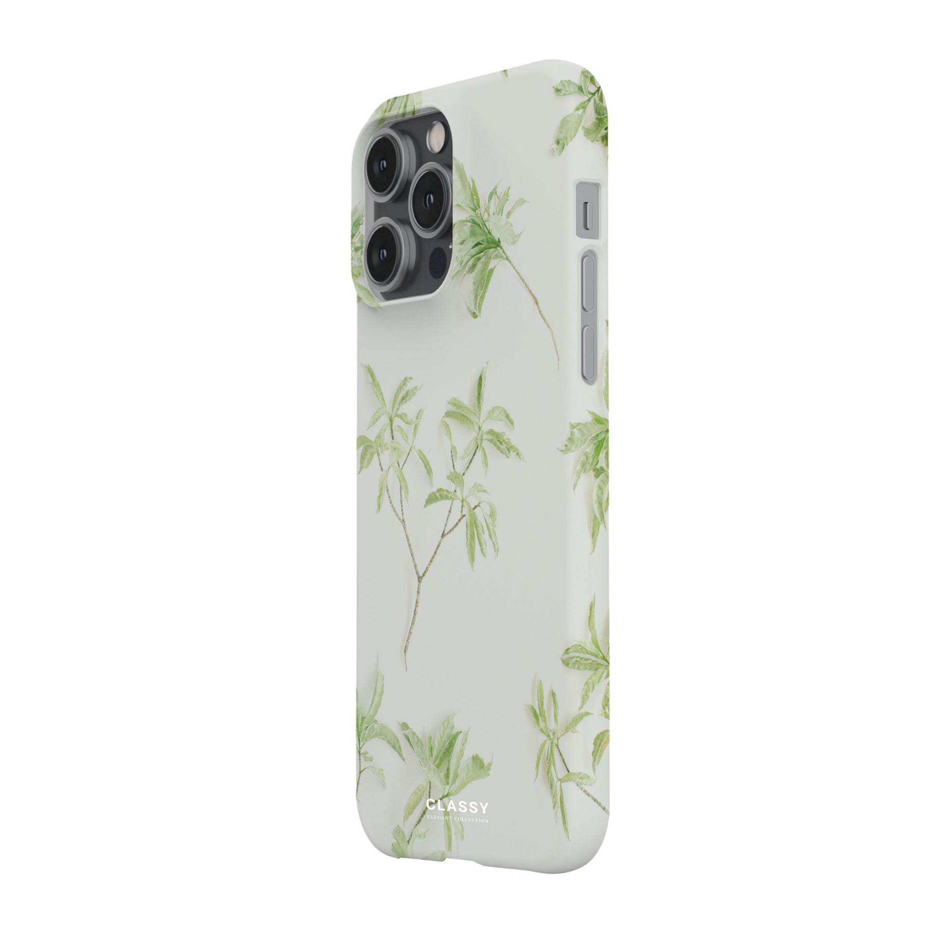 Leaves White Snap Case side