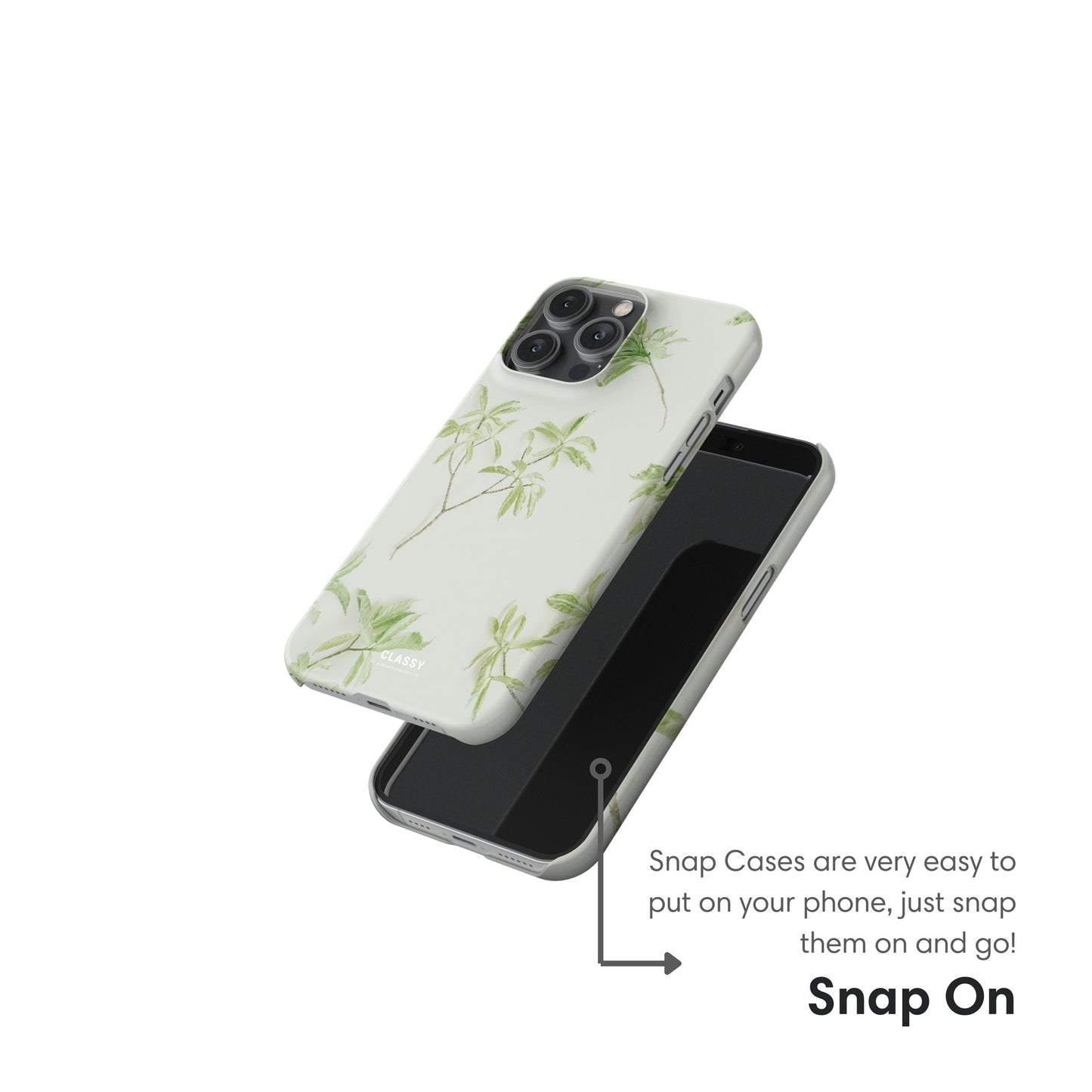 Leaves White Snap Case snap on